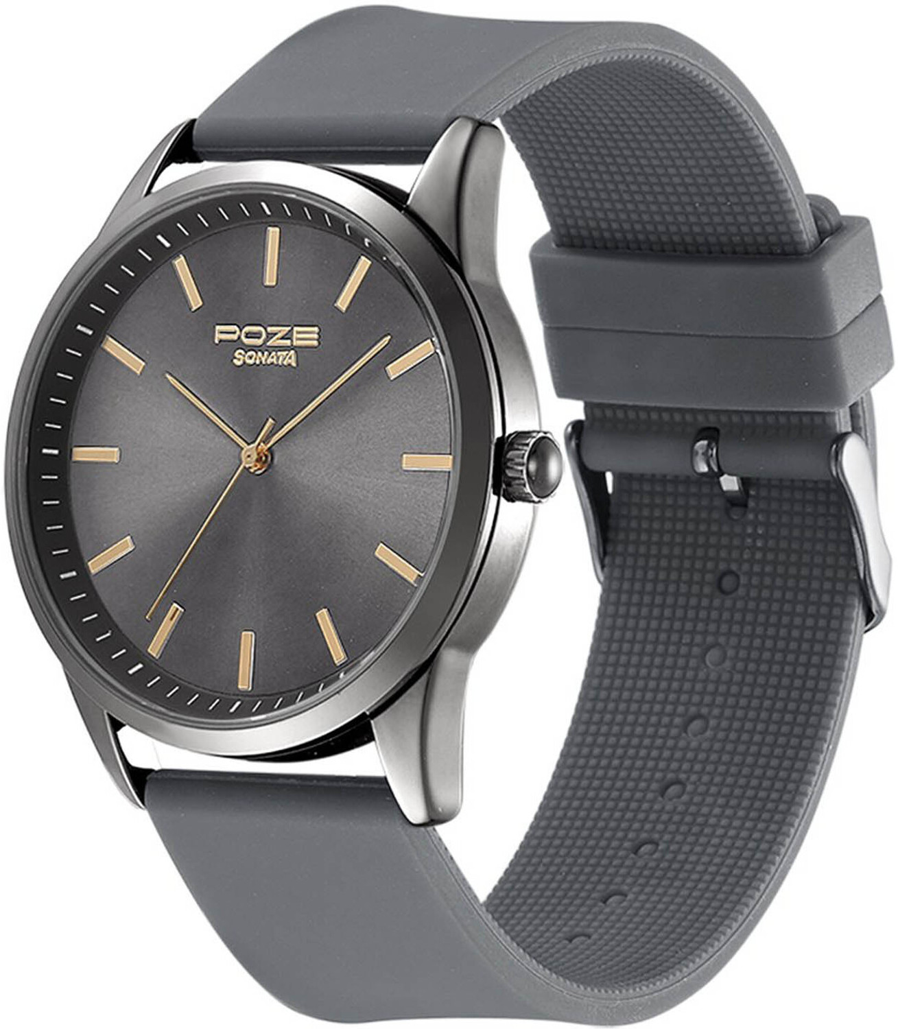 Image of SONATA Poze by Sonata Quartz Analog Black Dial Silicone Strap Watch for Men Analog Watch - For Men
