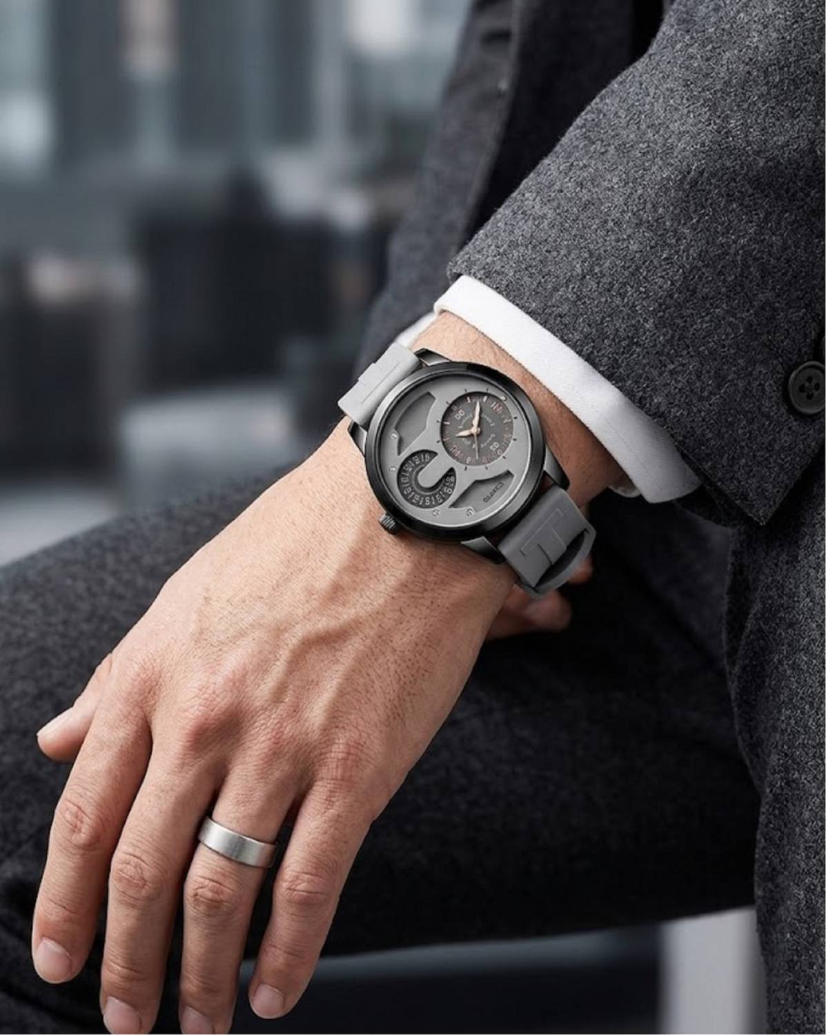 MAAN DD-2401 Prime Dual Dial Black Silicone Watch - Image 3
