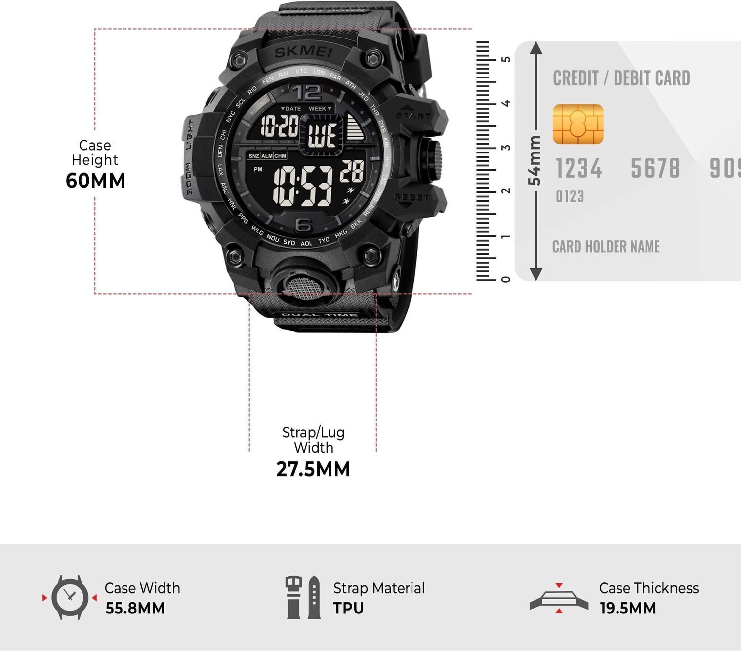 Image of SKMEI 2245BKBK Skmei Digital Watch - For Men