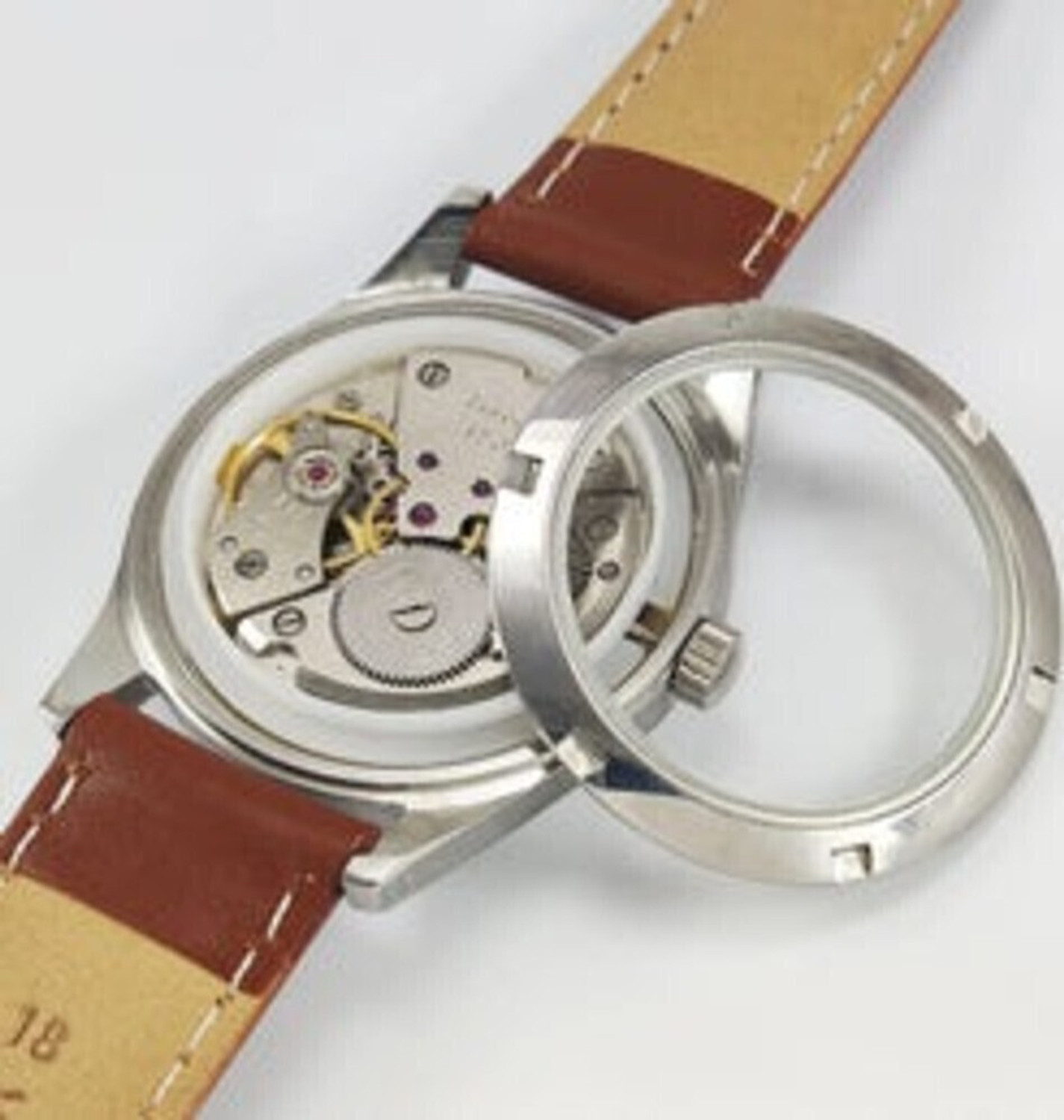Image of TimeNest Classic | Dress | Formal | Luxury HMT Pilot Para Shock 17 Jewels Radium Hands Yellow Dial Analog Watch - For Men