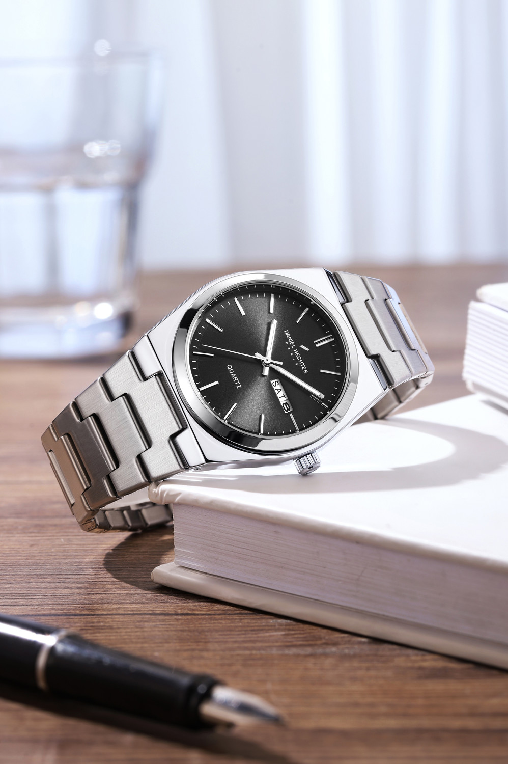 Image of DANIEL HECHTER Model DHM1004 Modern Analog Watch for Men with Round dial and Stainless Steel Band Analog Watch - For Men