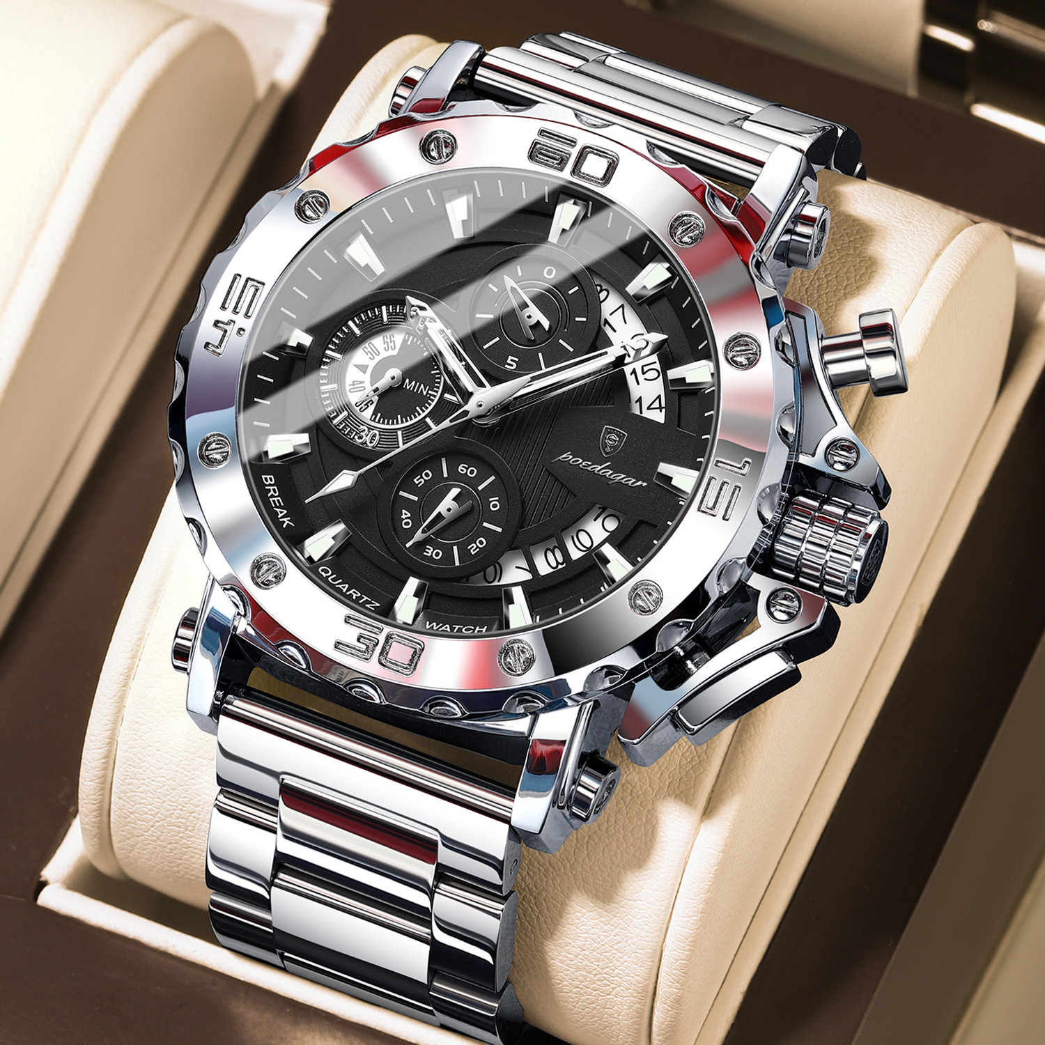 Image of POEDAGAR PD892G-B Analog Watch - For Men