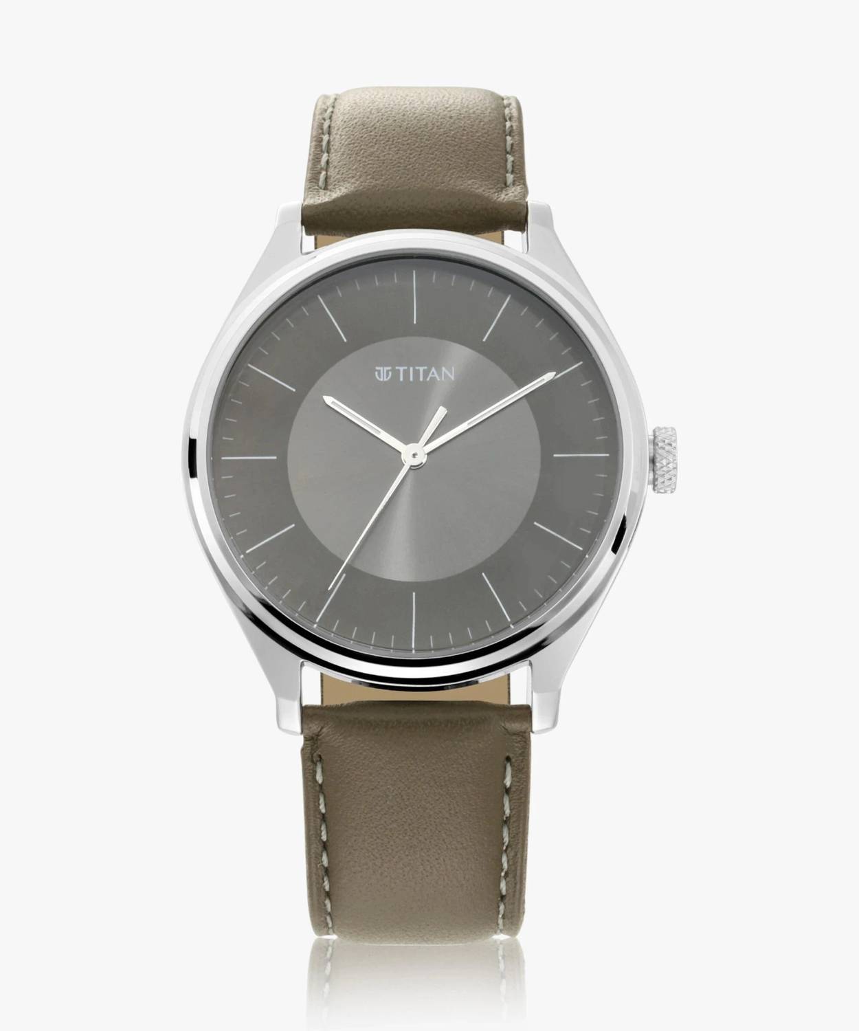 Titan Workwear Urban Edge Grey Dial Brown LeatherStrap Watch - Image 2