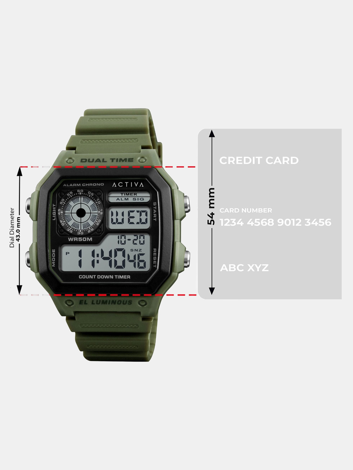 Image of INVICTA DIGITAL ESSENTIALS Activa By Invicta Black Dial Digital Watch - For Men