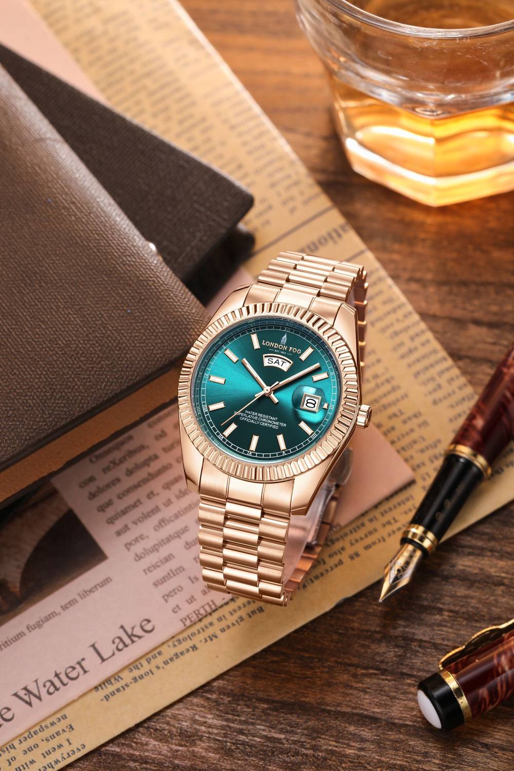 London Green Dial Rose Gold Watch - Image 3