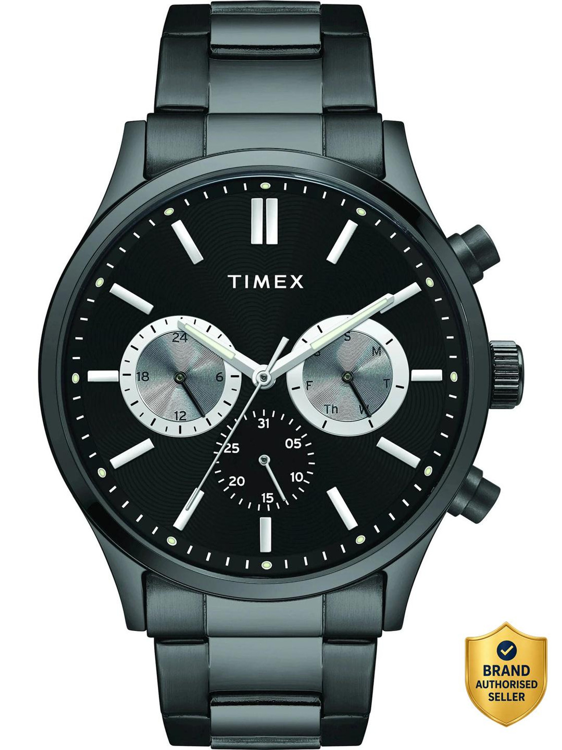 TIMEX Round 45mm Black Dial Analog Watch  - For Men