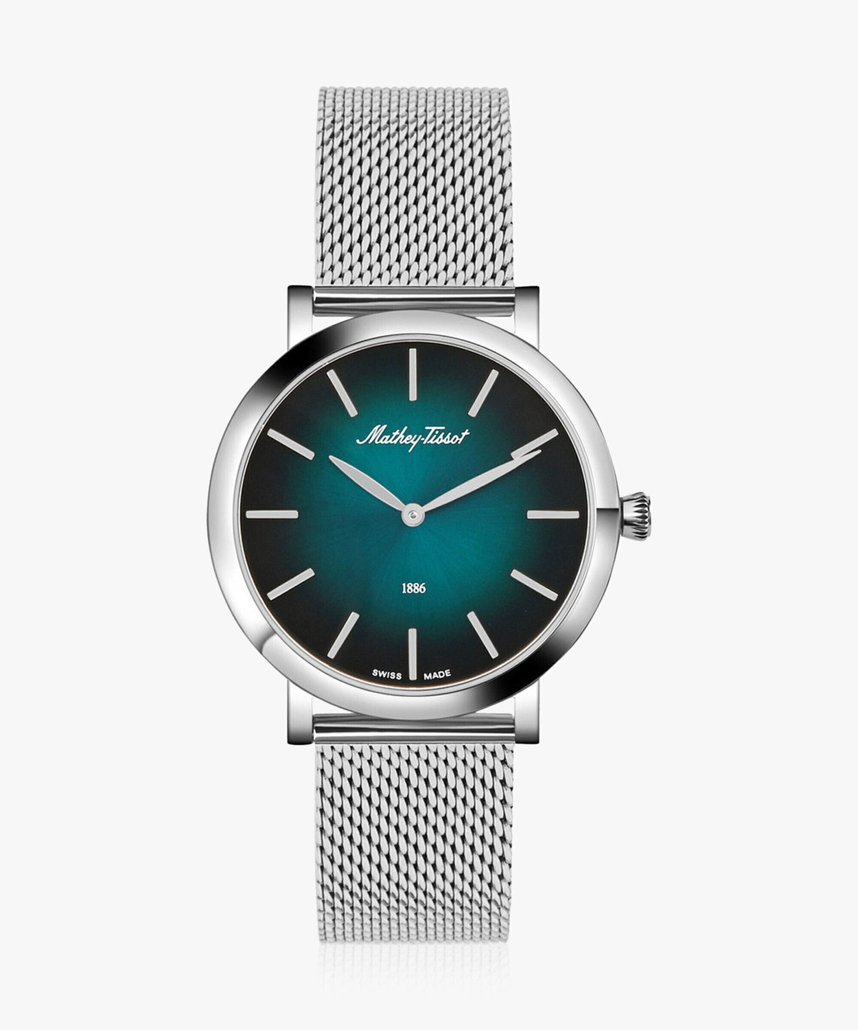 Image of Mathey-Tissot Swiss Made Monsoon Quartz Ronda 515 Movement Green Dial Analog Watch - For Men