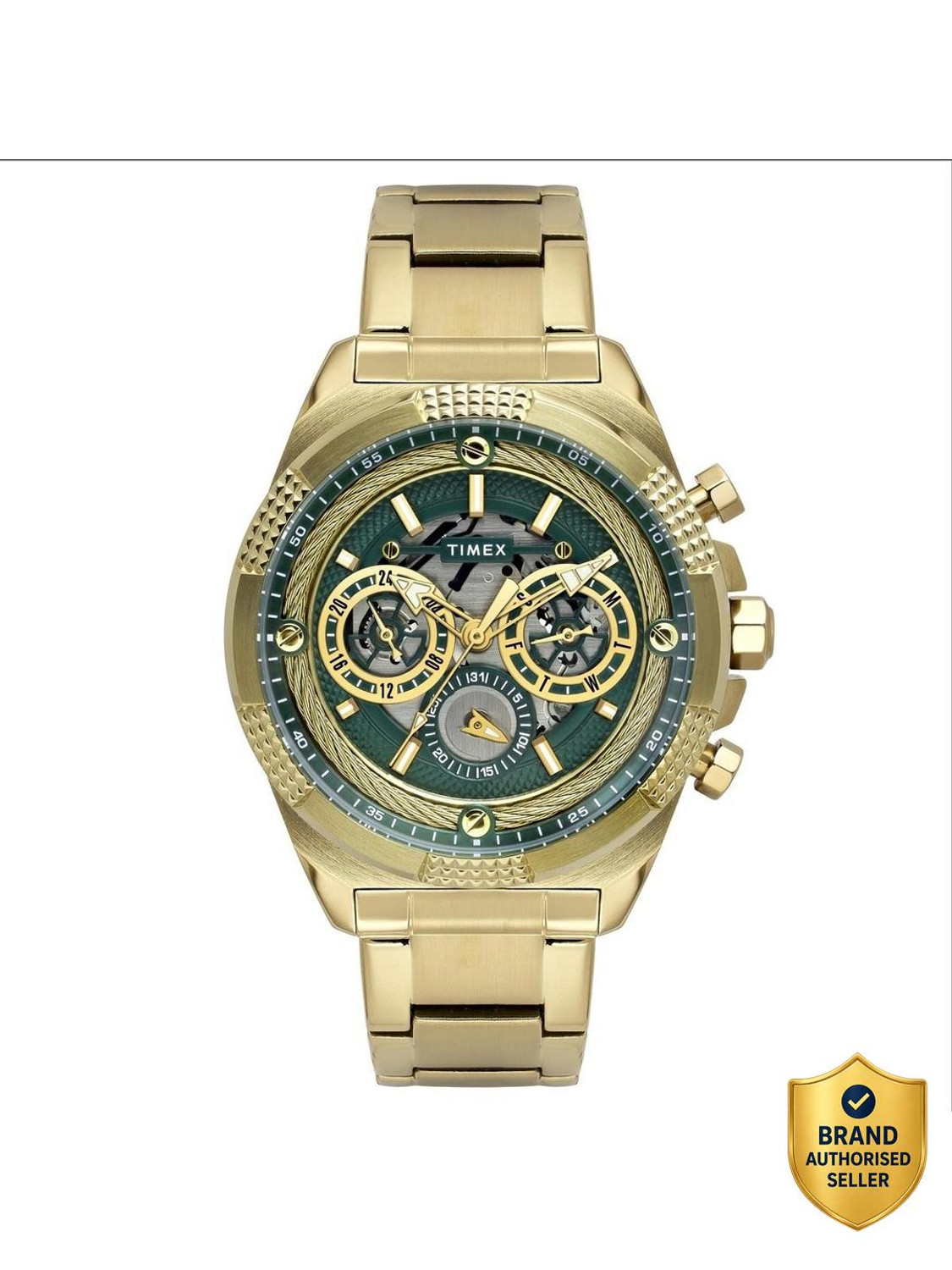 Image of TIMEX TWEG27700 Signio Round 46mm Green Dial Analog Watch - For Men