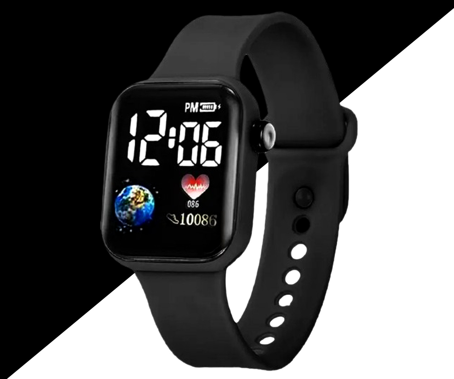 Image of THMT Most Selling LED Band Waterproof Black Square Digital Band For Boys & Girls Digital Watch - For Boys & Girls