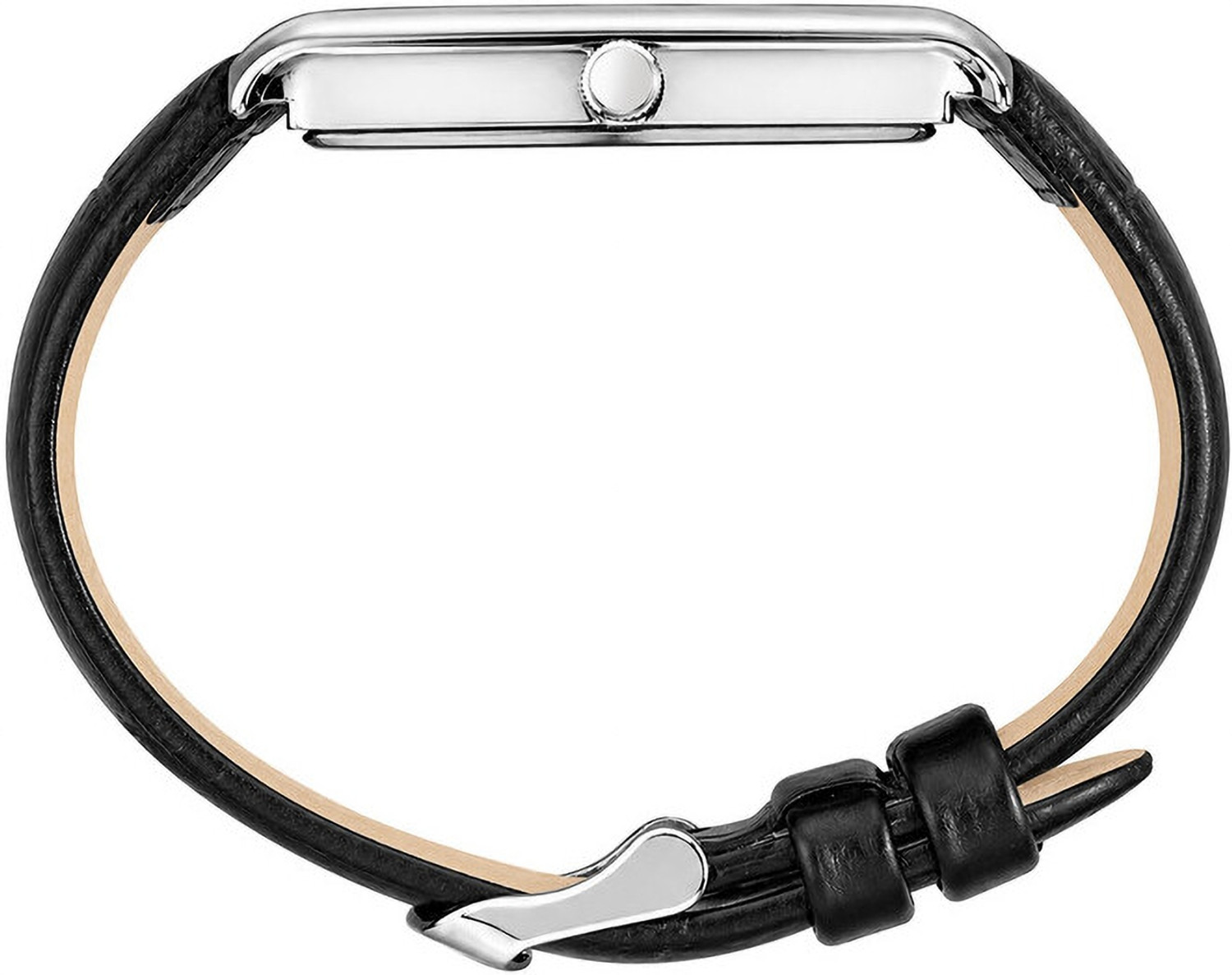 Image of JAINX JM7250 Executive Rectangular Shape Black Leather Strap Analog Watch - For Men