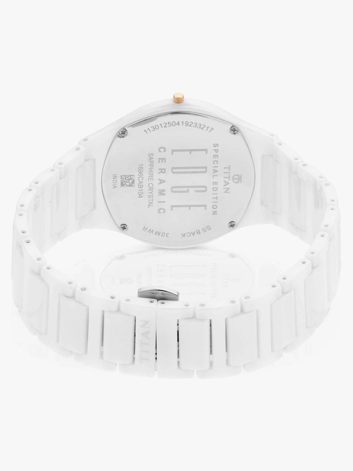 Titan Edge Ceramic White Dial Ceramic Strap Watch for Men - Image 4