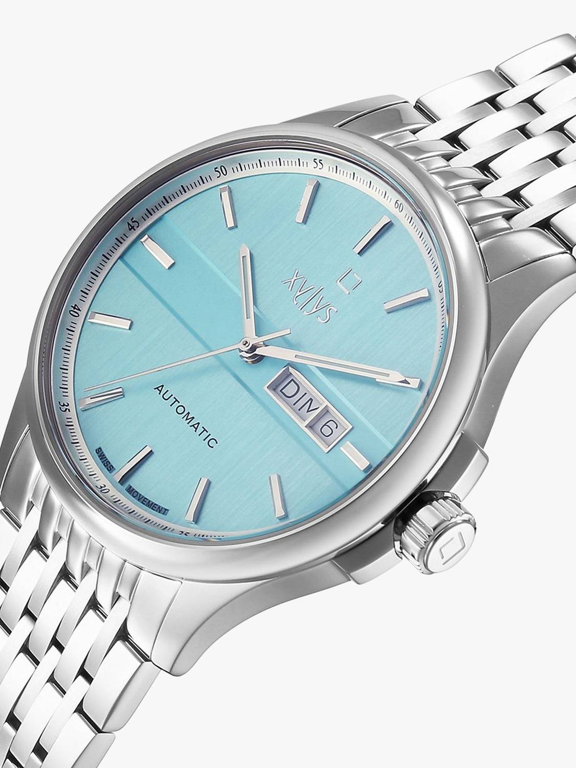XYLYS Urbanite Analog with Date Dial Silver Stainless Steel Strap