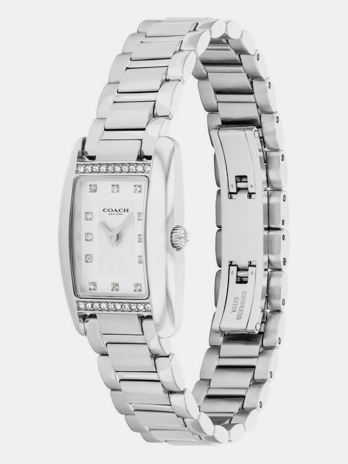 Image of COACH REESE Coach Reese Qtz Basic Mini White Rectangle Dial Women's Watch - 14504587 Analog Watch - For Women