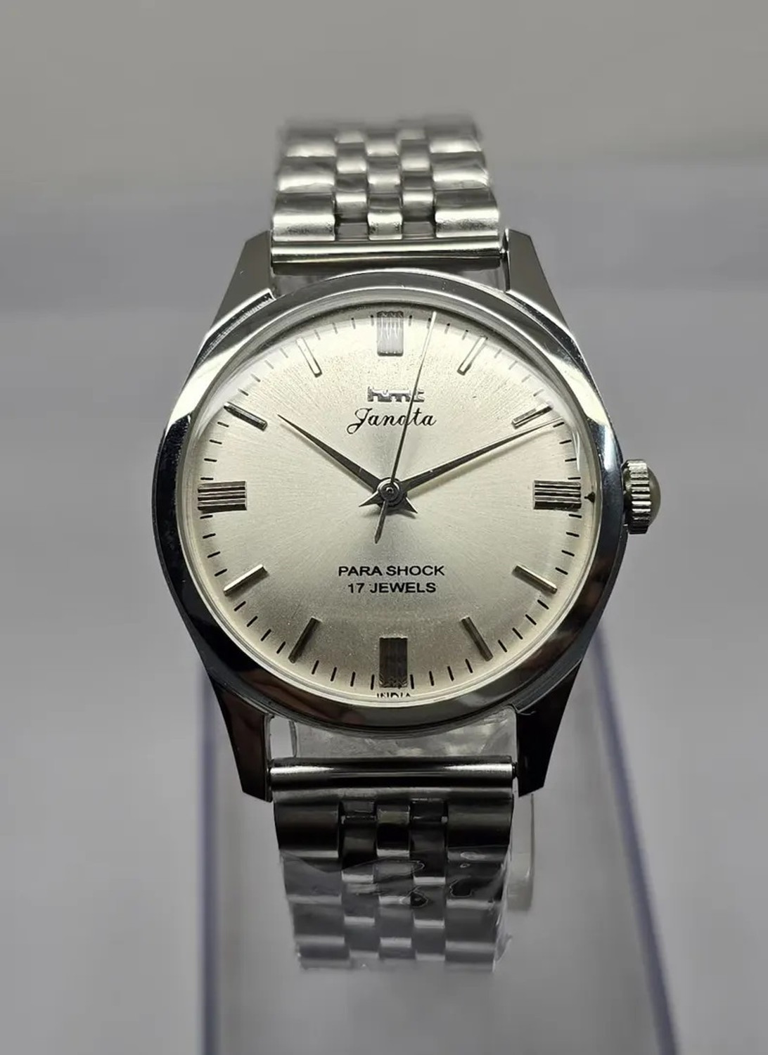 Image of TimeNest Classic | Dress | Formal | Luxury Vintage HMT Janta Mechanical Watch | Hand-Winding Silver Dial Analog Watch - For Men