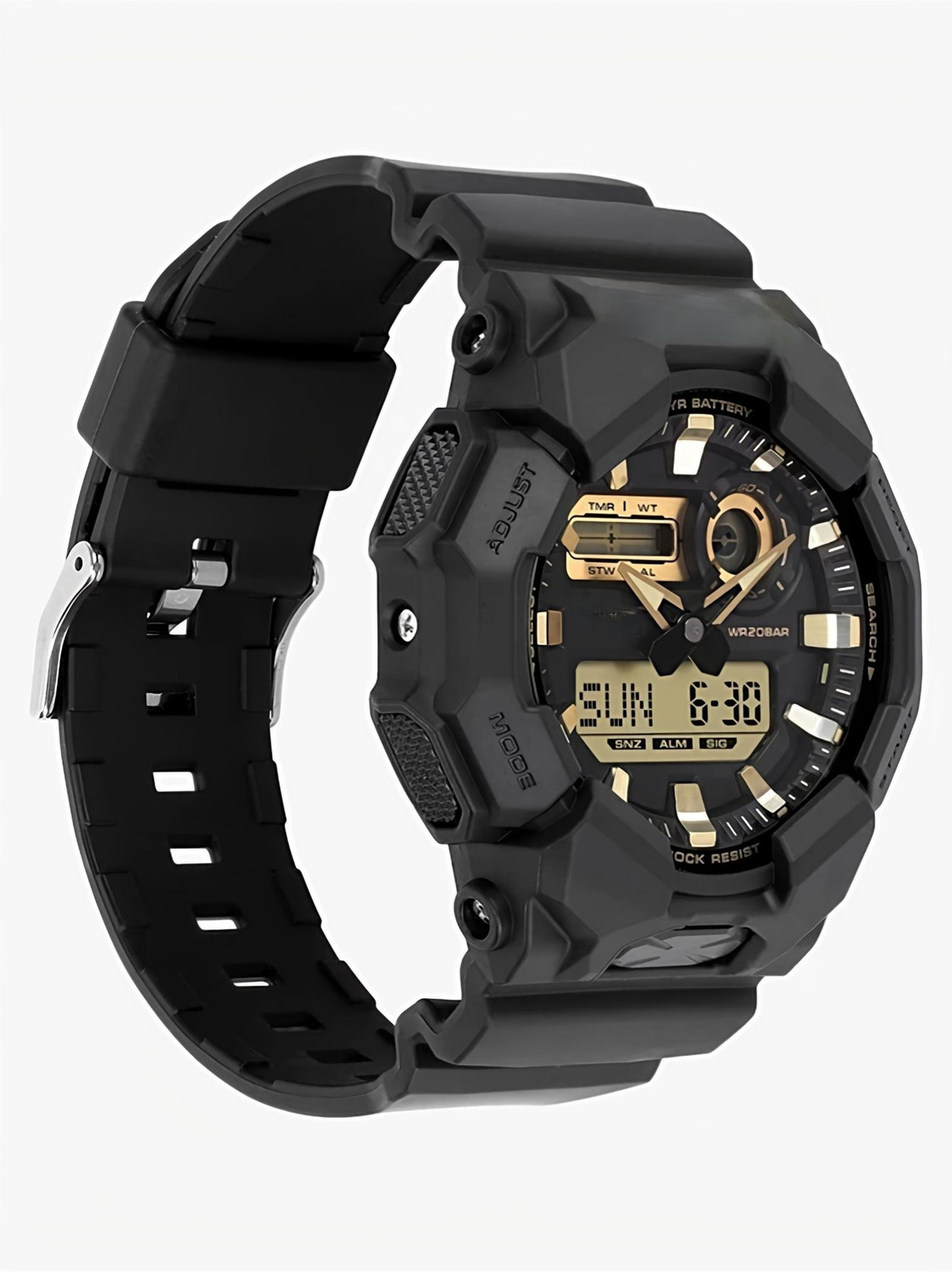 Image of Fiveyearwarrant GS matte black 95 Super shock matte Analog-Digital Watch - For Men