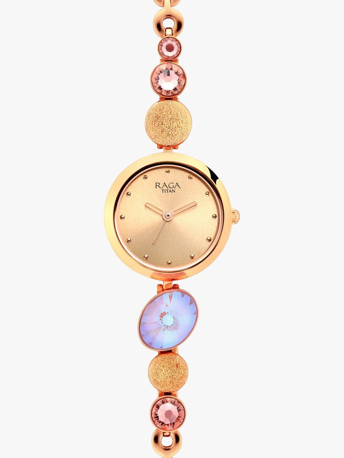Titan NQ2606WM08 Titan Raga RoseGold Dial RoseGold MetalStrap Analog Watch  - For Women