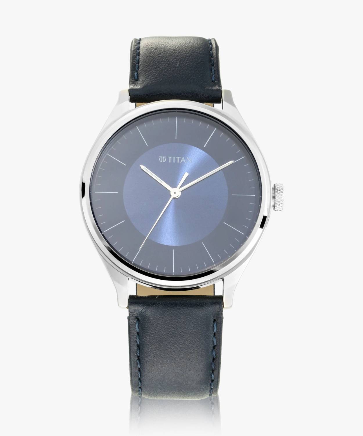 Titan Workwear Midnight Blue Dial Blue LeatherStrap Analog Watch - Men - Image 2
