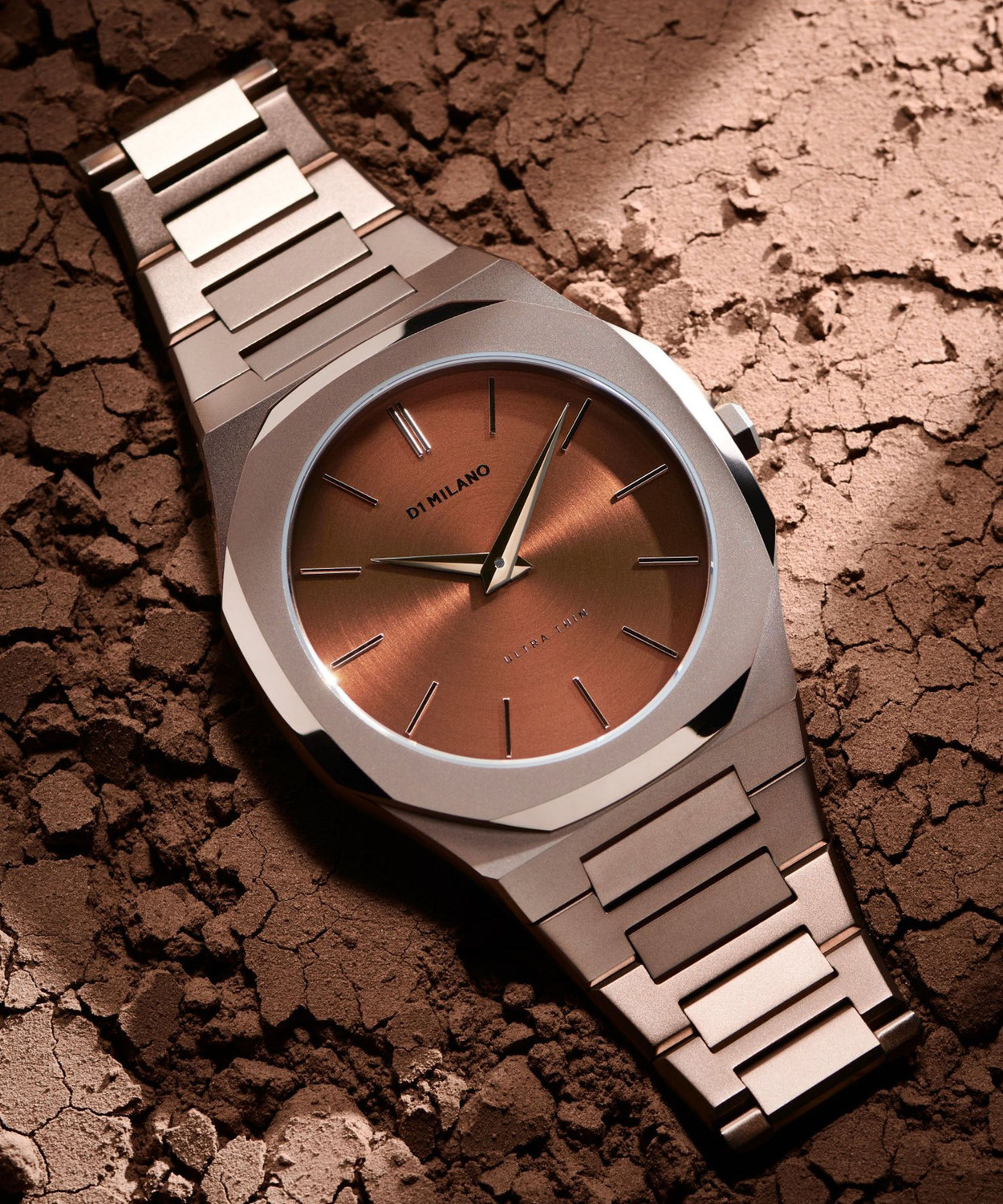Image of D1 MILANO UTBJ10 Ultra Thin Brown Dial Quartz Analog Watch - For Men