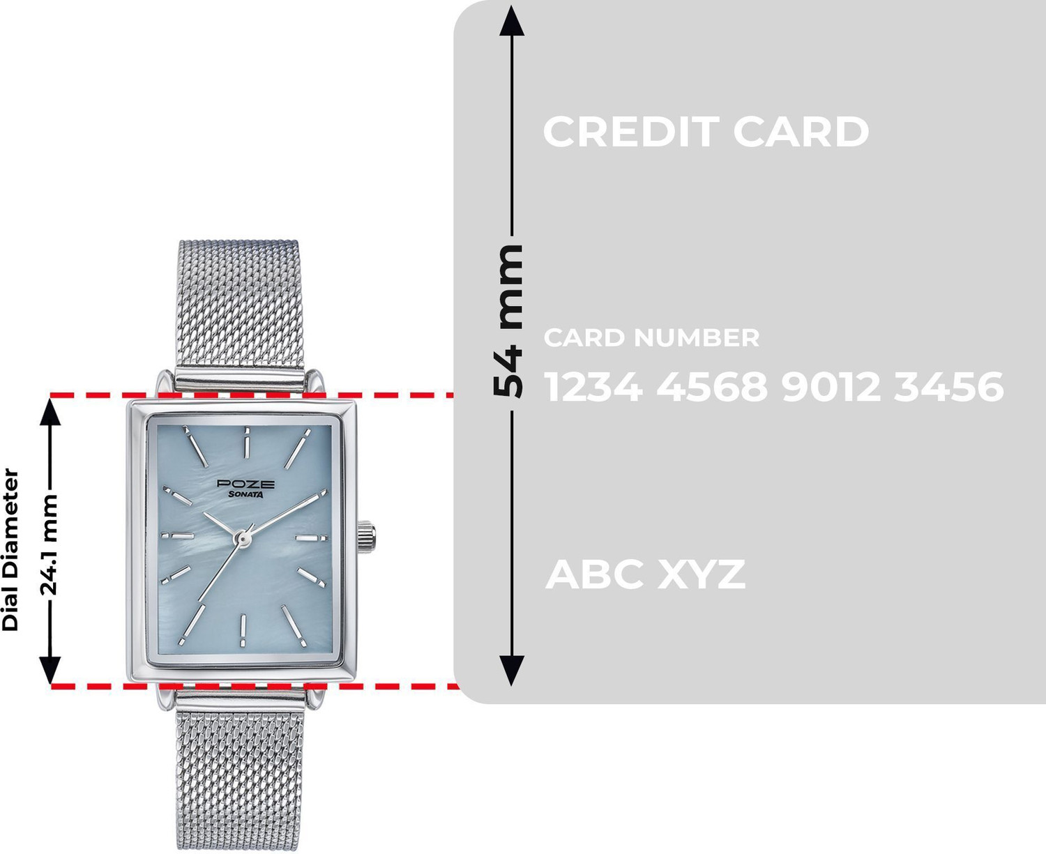Image of SONATA Poze - Metal Analog Watch - For Women