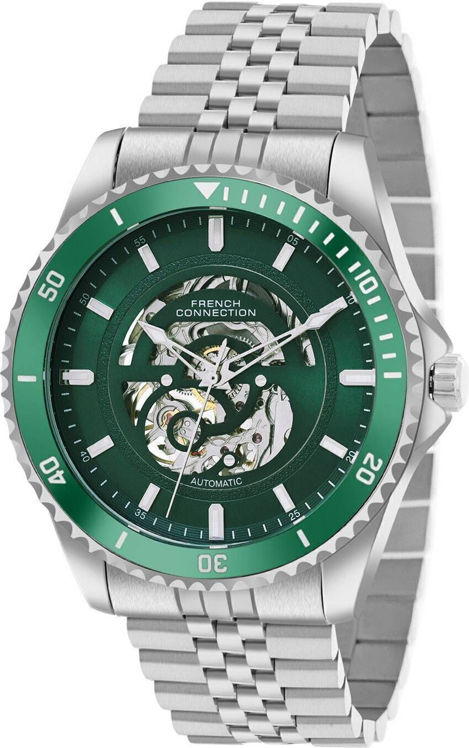 French Connection Aether Drive Green Sunray Watch - Image 2