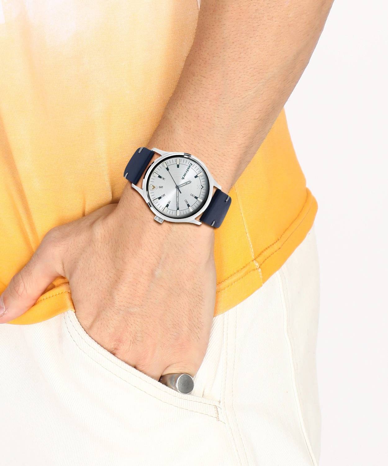 Fastrack NP3236SL01 Silver Dial Blue Leather Strap Watch - Image 3