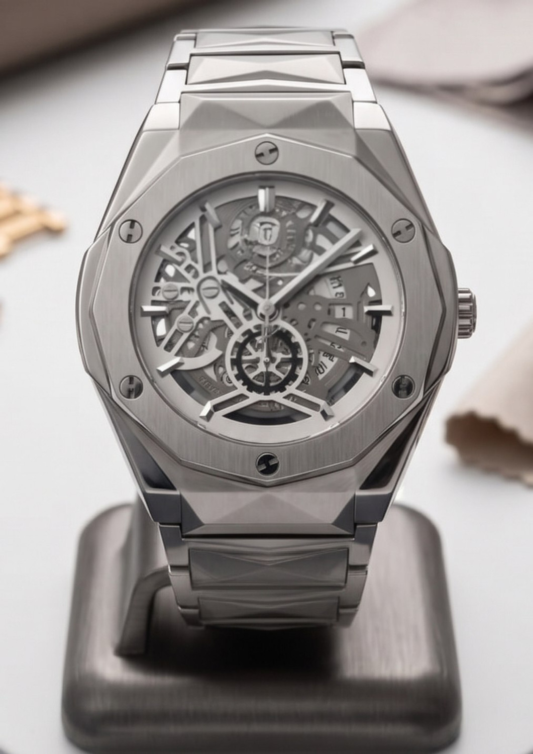 Image of VNVLIFESTYLE Skeleton Dial Geometric Strap Luxury Watch for Men Watch003 Analog Watch - For Men