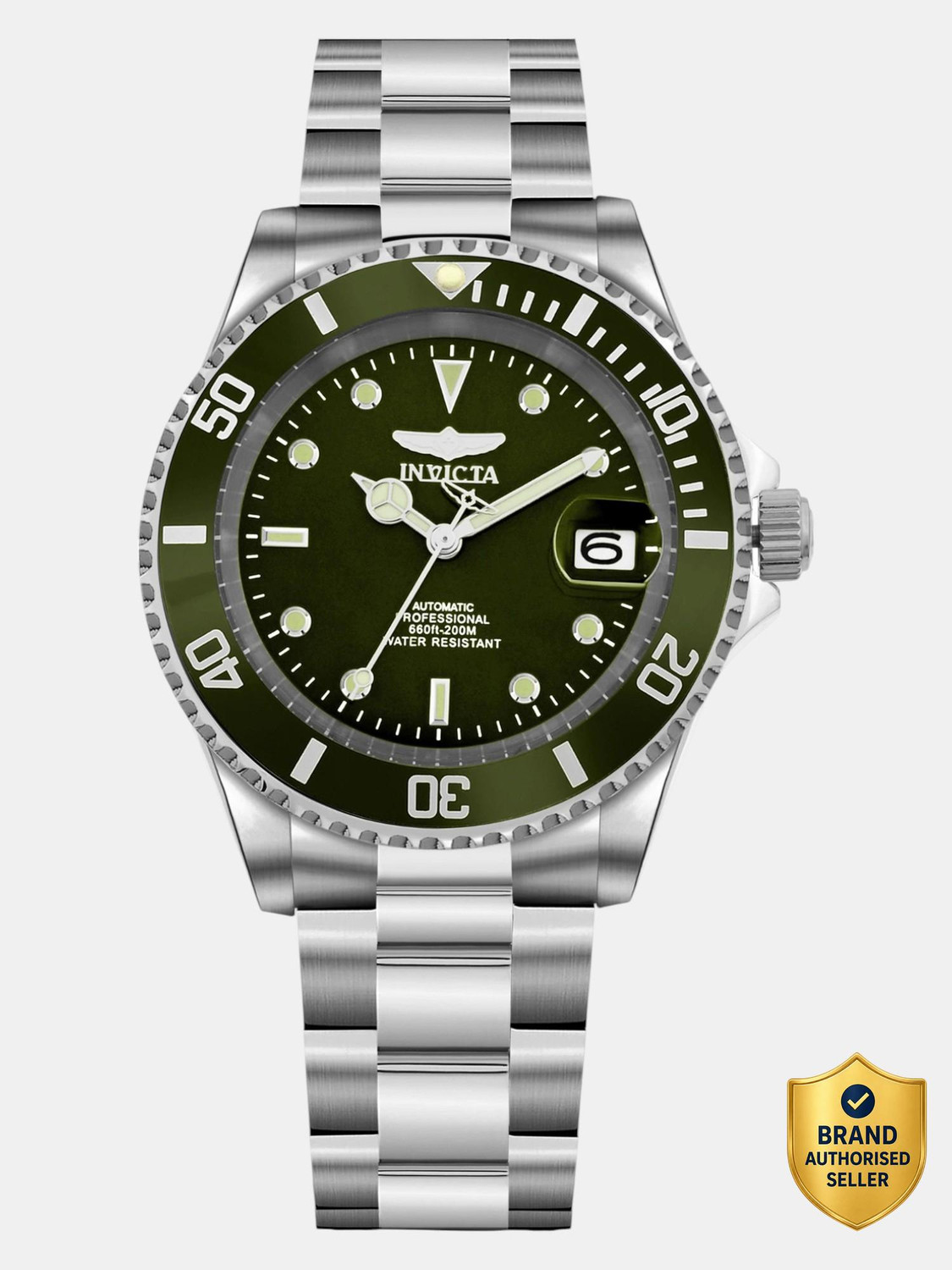 Image of INVICTA Pro Diver Pro Diver Automatic Green Dial Analog Watch - For Men