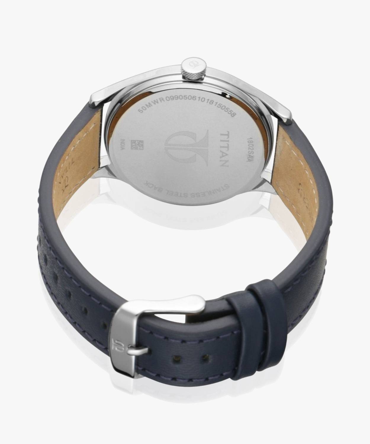 Titan Workwear Urban Edge Silver Dial Black Leather Watch - Image 5