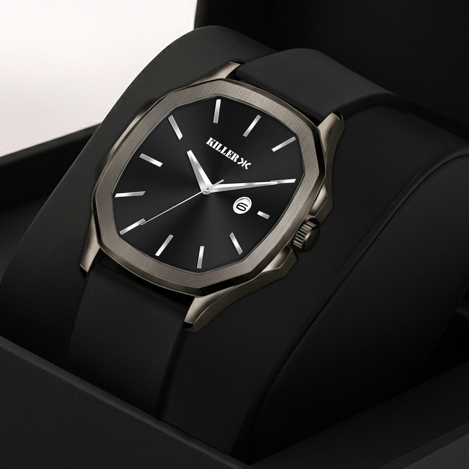 Image of KILLER Hexa Series | Working Date Display | Smart Watch Strap | 3D Glass | Soft Silicon Hexa Series | Working Date Display | Smart Watch Strap | 3D Glass | Soft Silicon Analog Watch - For Men