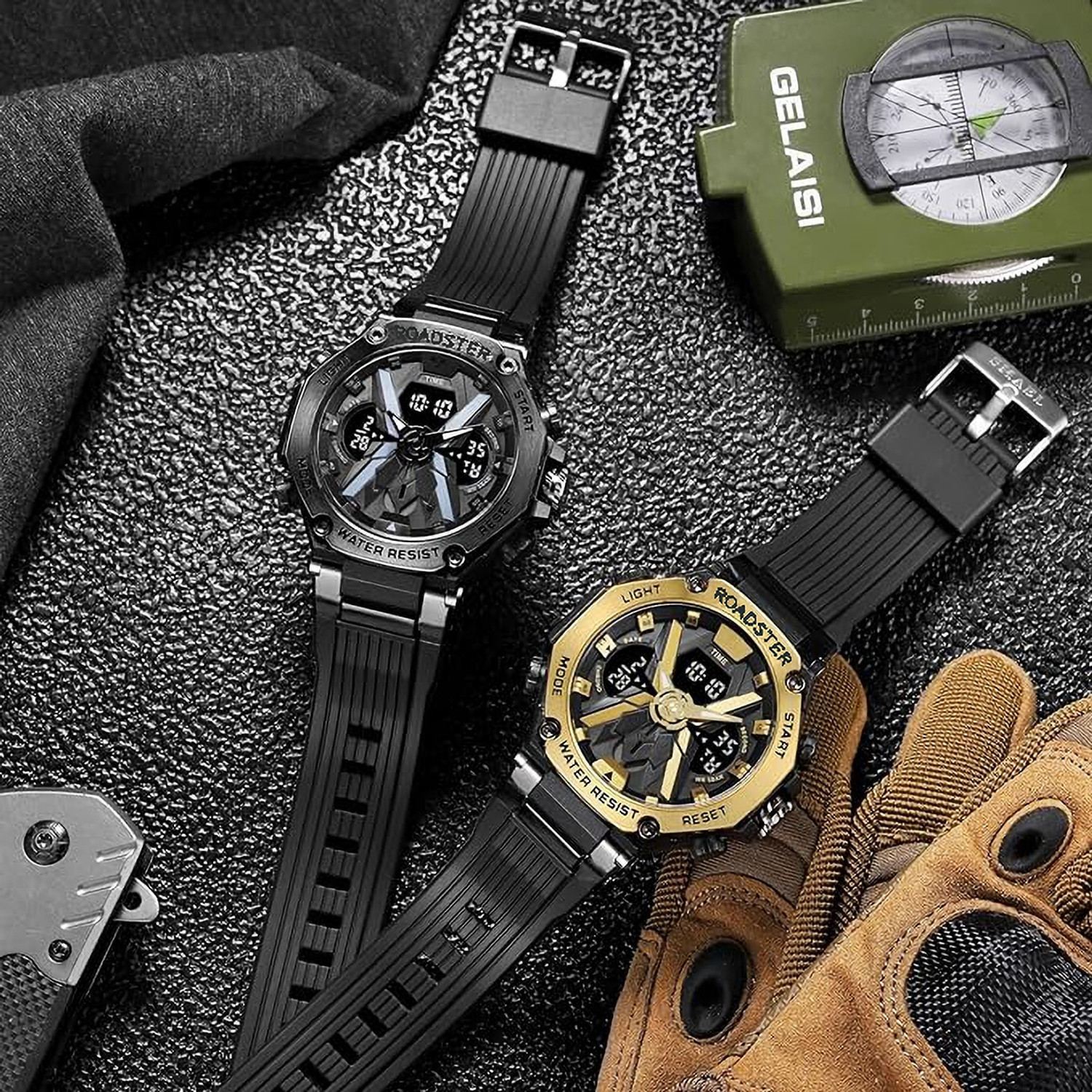 Image of Roadster Waterproof Multi-Functional Wrist Watch Analog-Digital Watch - For Men