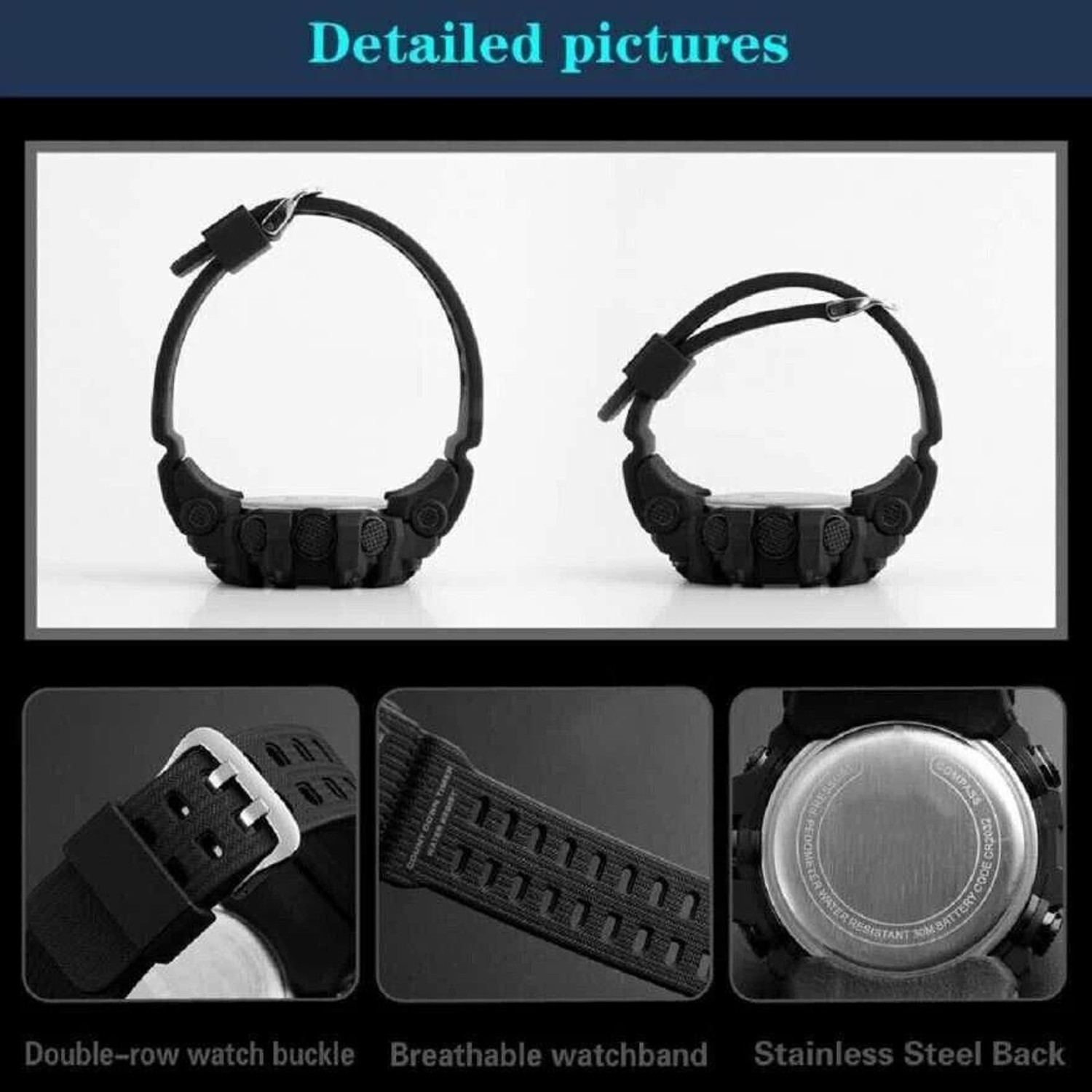 Image of Wolcentra Digital Watch for Men | Sports Waterproof LED Watch | Shock Resistant Men's Sports Digital Watch | LED Display | Waterproof | Rugged Design Digital Watch - For Men