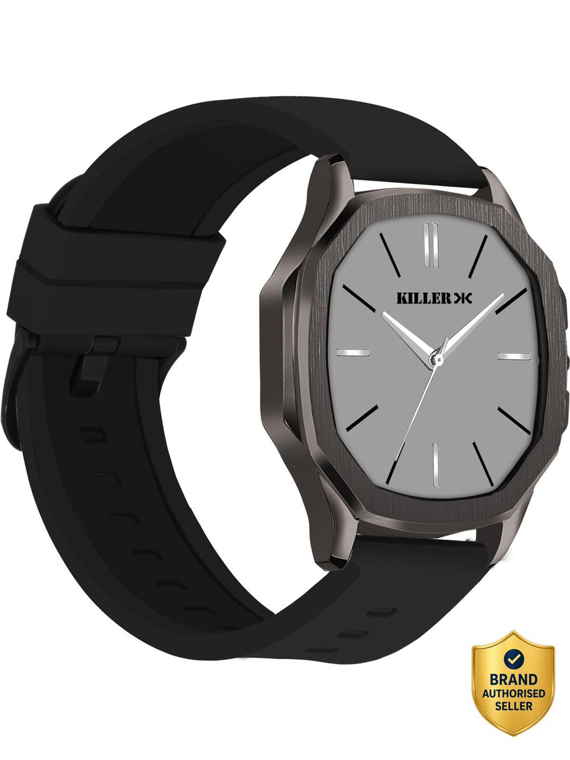 Image of KILLER Minimalist Gun Metal Series | Smart Watch Strap | Smart Clip | Soft Silicon Minimalist Gun Metal Series | Smart Watch Strap | Smart Clip | Soft Silicon Analog Watch - For Men