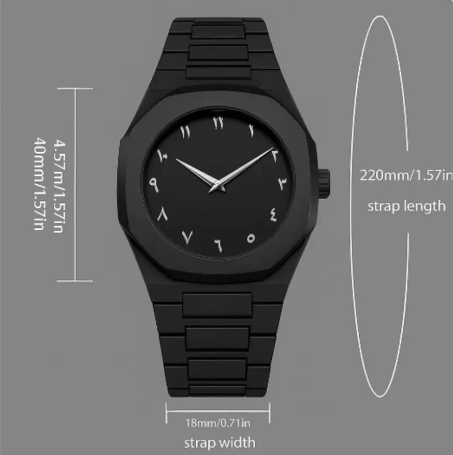 ToyChrono WTC-ARB -786 Arabic Dial Black Watch - Image 3