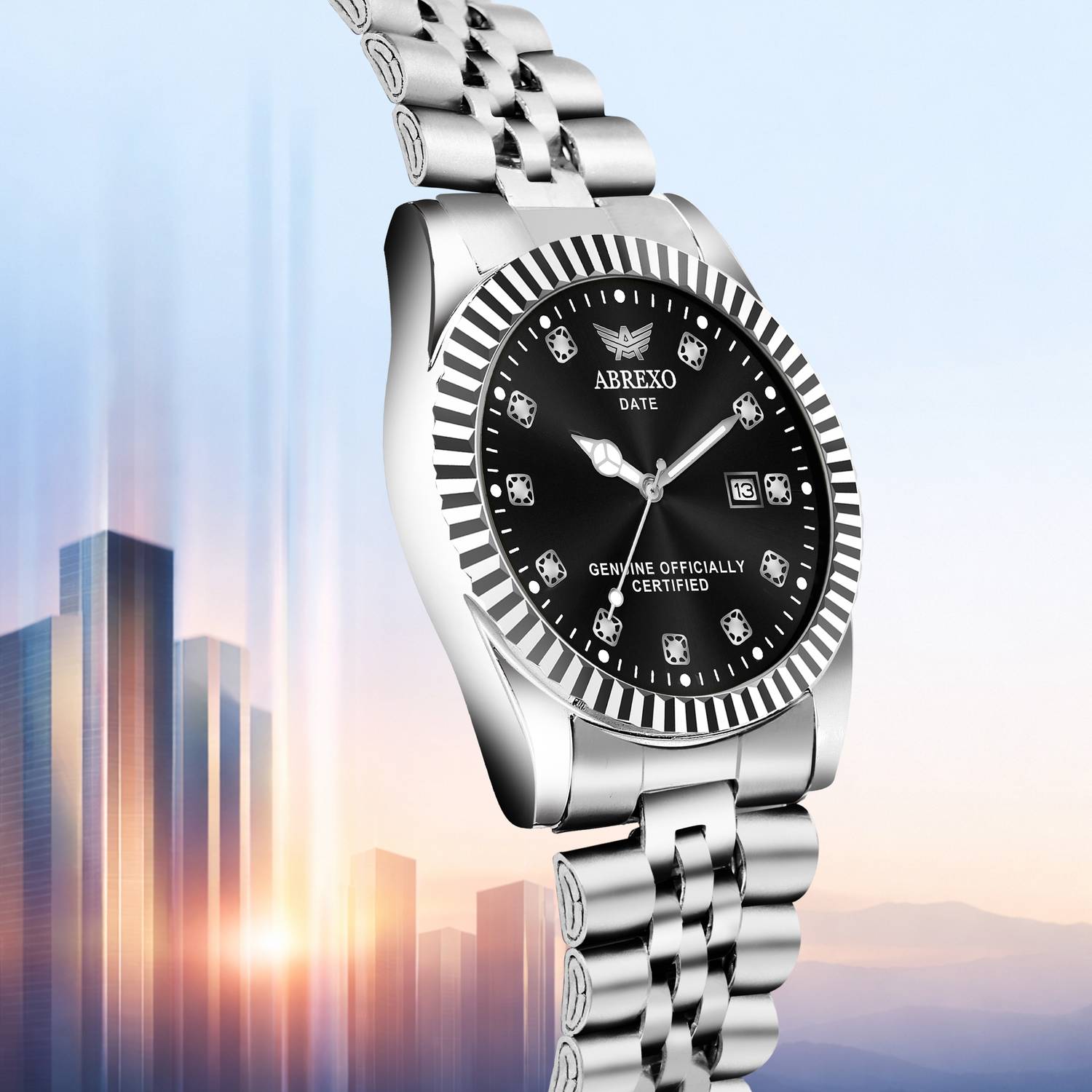ABREXO Abx4501-RLX BK SL Black Dial Men's Watch - Image 5
