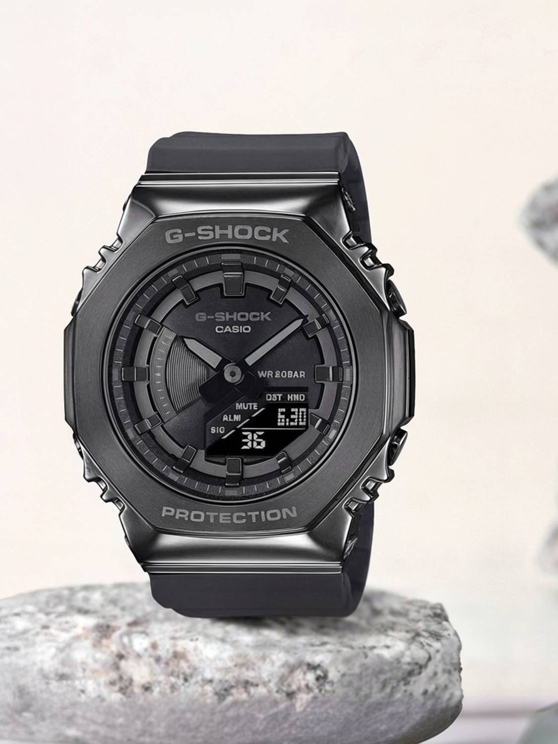 CASIO GM-S2100B-8ADR G-SHOCK Black Dial Resin Strap Analog-Digital