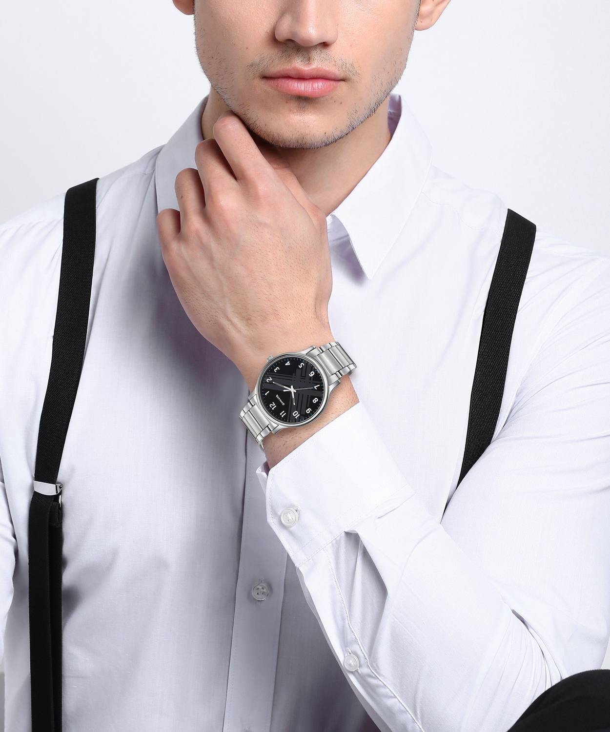 Sonata NP77105SM02W Black Dial Men's Watch - Image 3