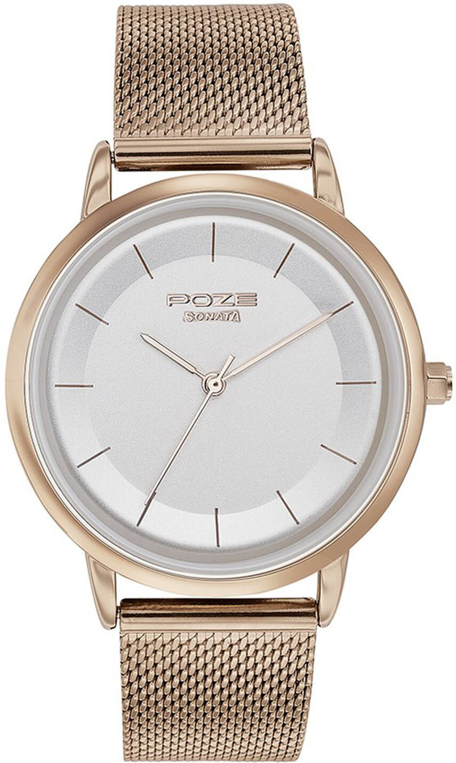 Image of SONATA Sonata Poze Quartz Analog White Dial Mesh Strap Watch for Women - SP80062WM01 Analog Watch - For Women