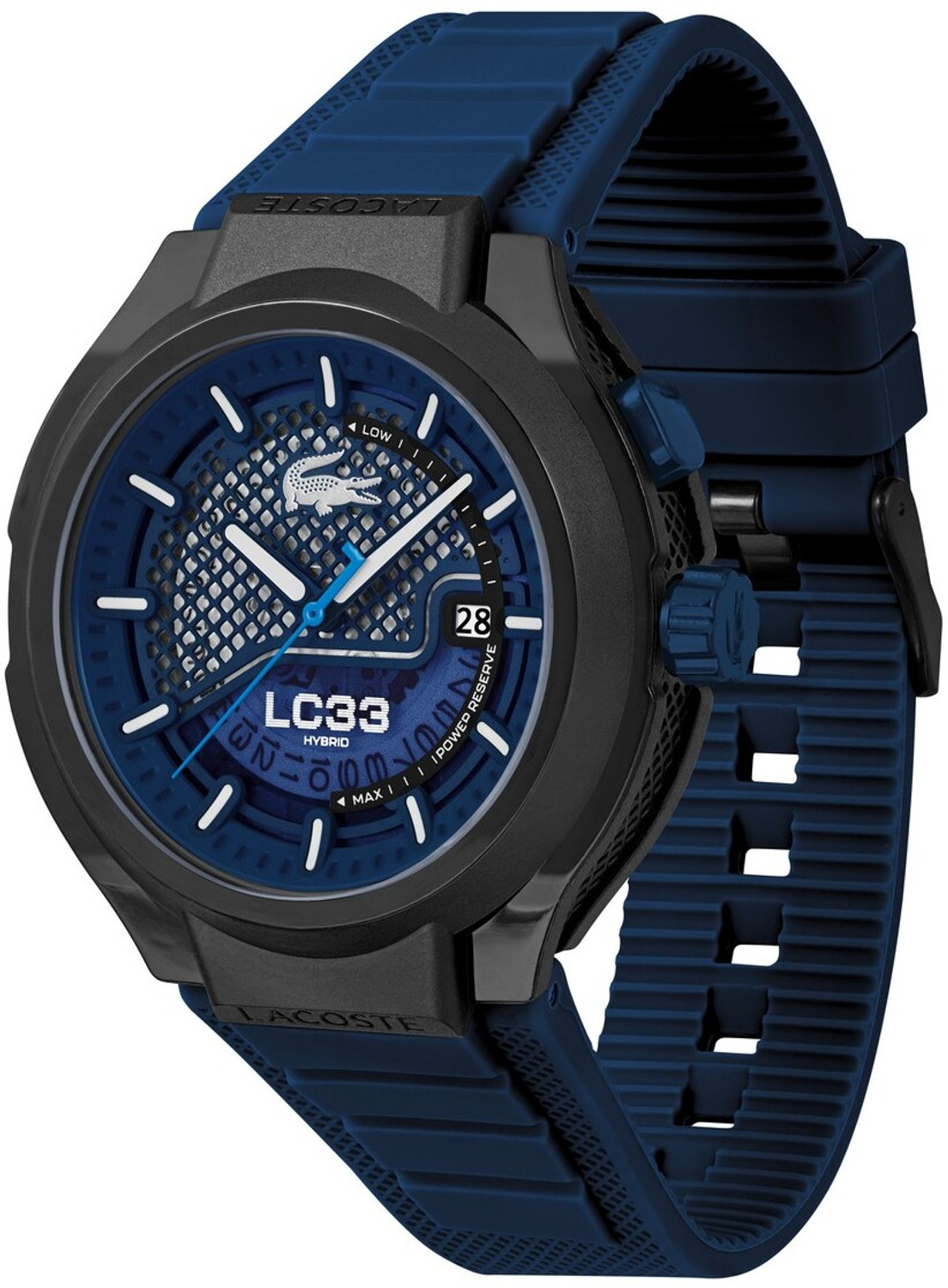 Image of Lacoste Lc33 Mech Hybrid Automatic Blue Round Dial Men's Watch - 2011467 Analog Watch - For Men 2011467
