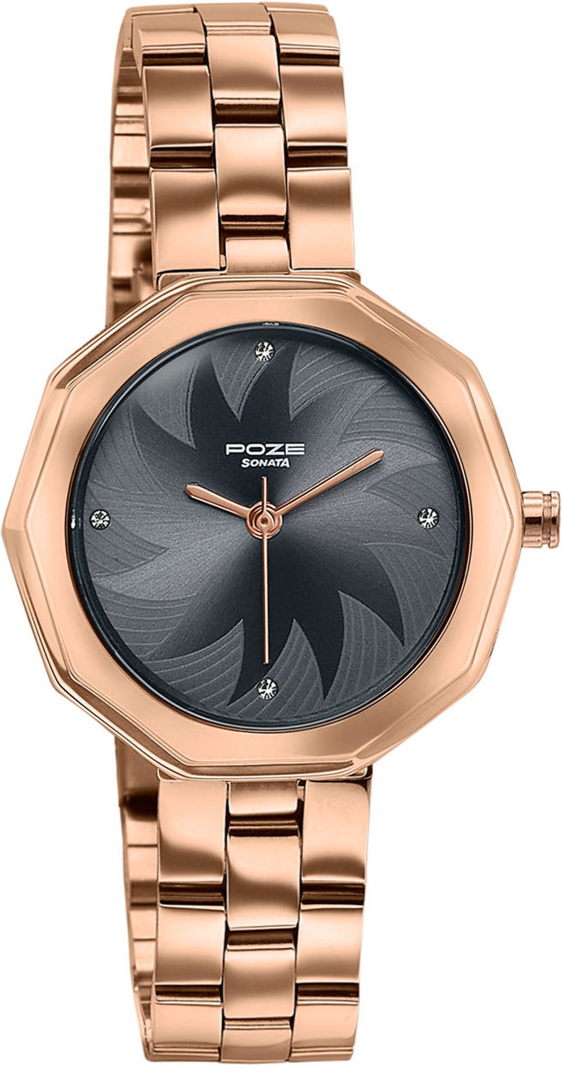 Image of SONATA Poze Drop 9.1 Poze 9 Quartz Grey Dial IPRG Strap Analog Watch - For Women