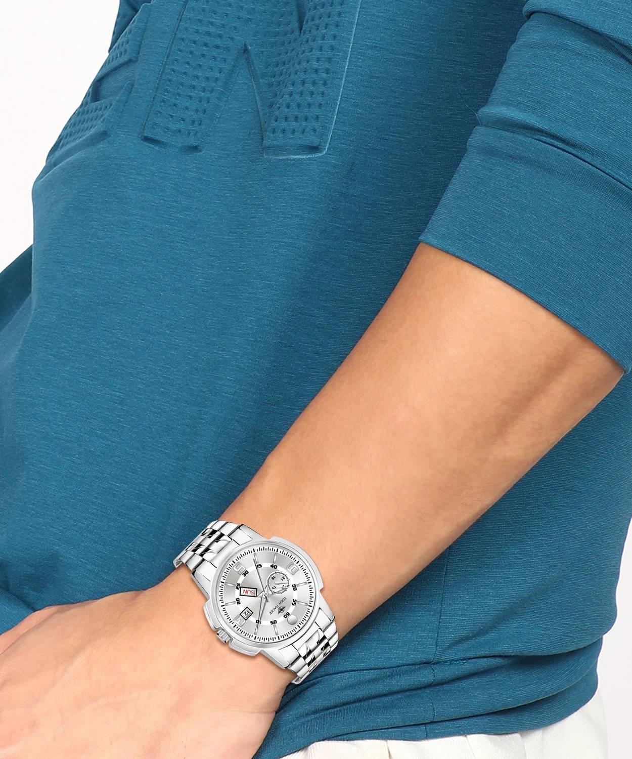 EDDY HAGER EH-226-SL Silver Men's Watch - Image 5