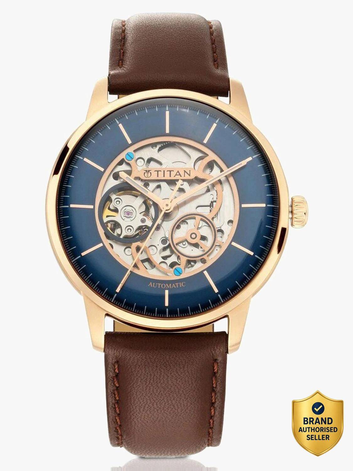 Titan Titan Automatic Blue Dial Brown Leather Strap Analog Watch - For Men - Buy Titan Titan Automatic Blue Dial Brown Leather Strap Analog Watch - For Men NT8976SM01W,NN8976SM01W,NU8976SM01W,NU90110WL06 Online at Best Prices in India | Flipkart.com
