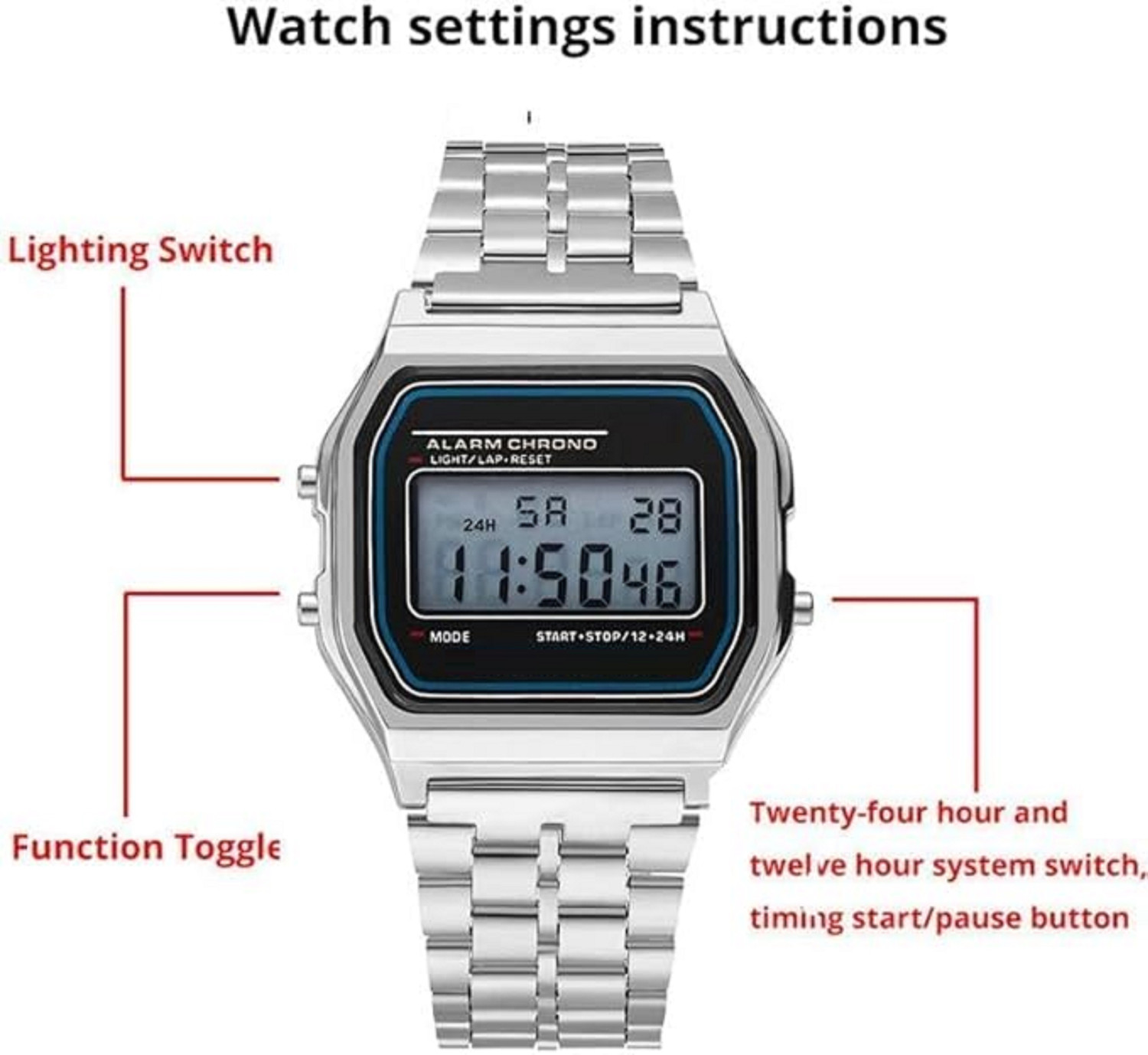 Image of MAALAXMITRADRES Digital Silver Square Dial Unisex Wrist Watch for Men Women Pack of 1 Digital Watch - For Men