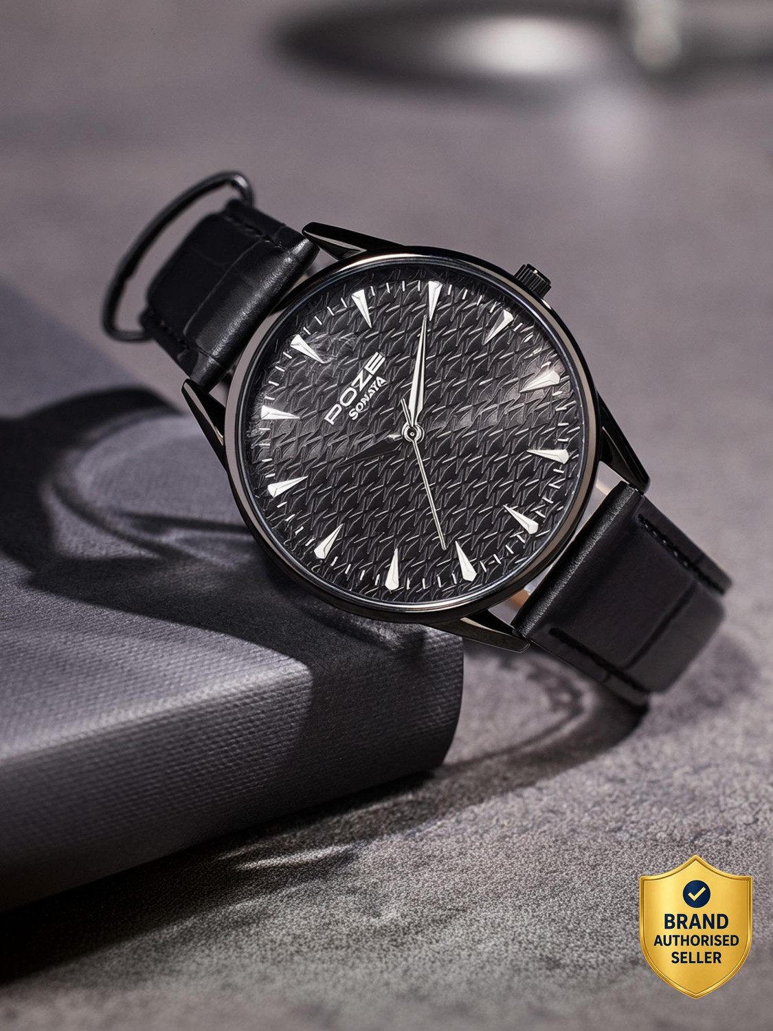 Image of SONATA Poze - Leather Analog Watch - For Men