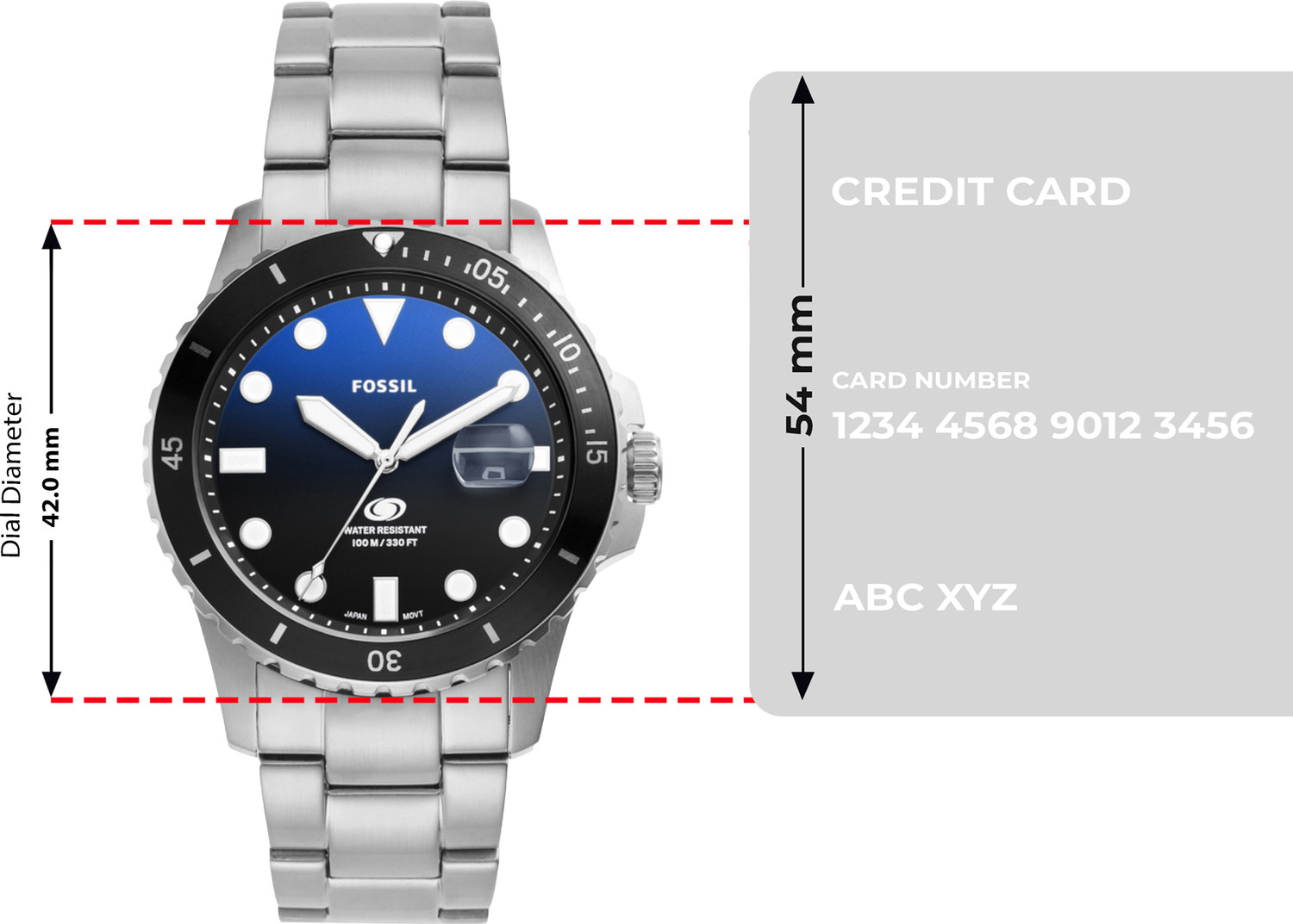 Image of FOSSIL Fossil Blue Dive Fossil Blue Dive Analog Watch - For Men