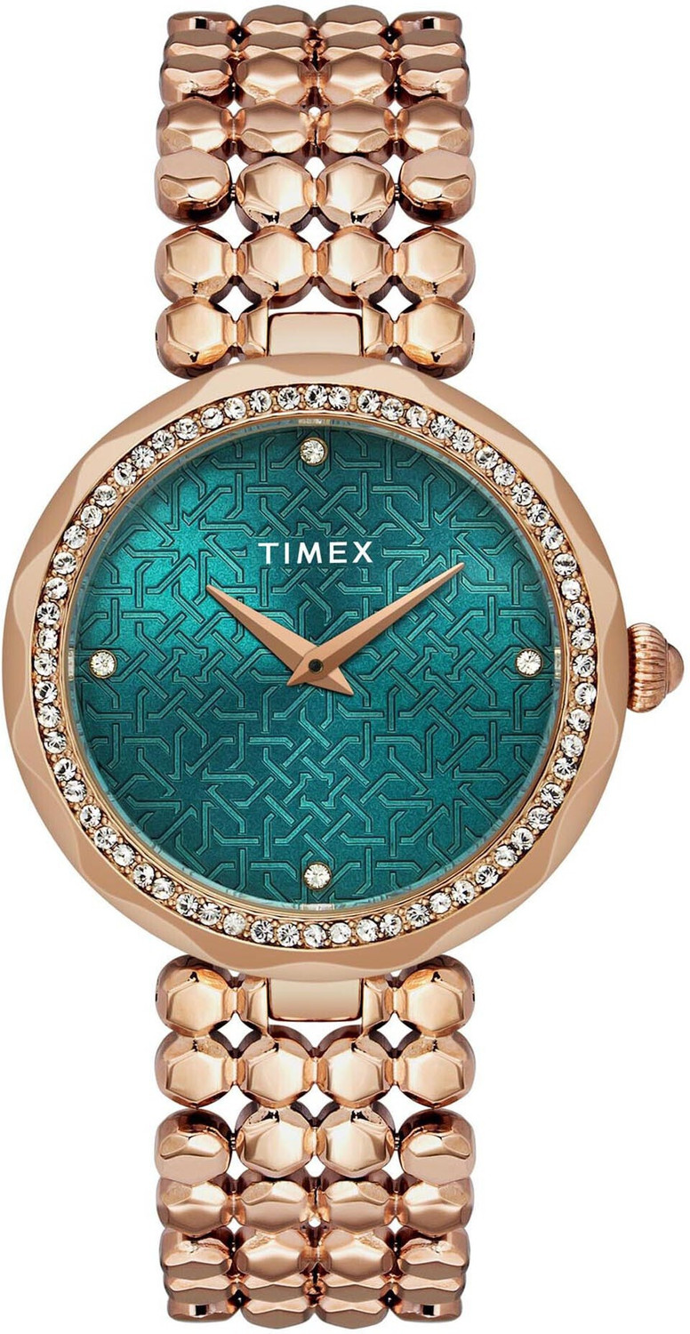 Image of TIMEX Fria Round 34mm Green Dial Analog Watch - For Women