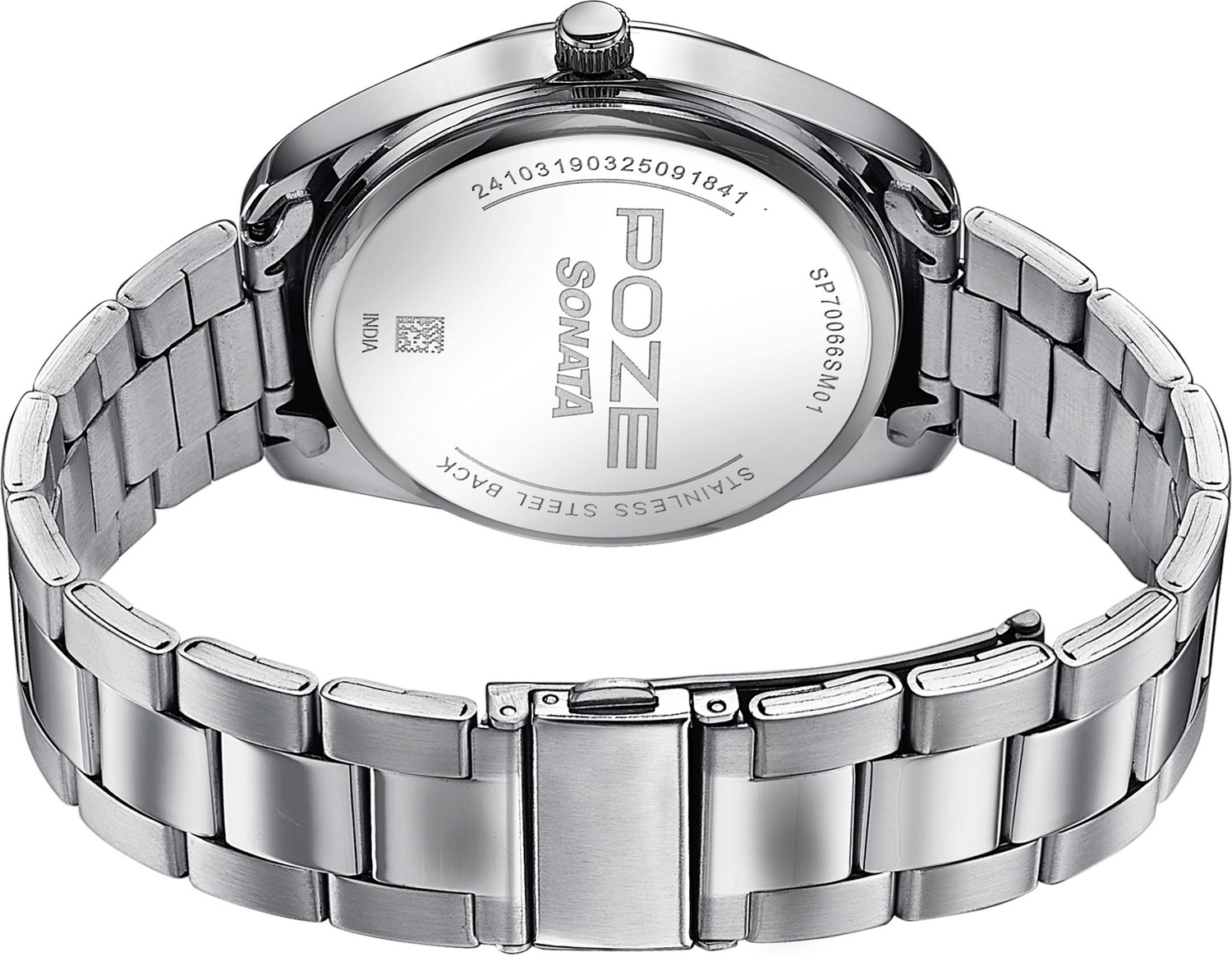 Image of SONATA drop 5 from Poze Sonata Poze Crisscross Coast Quartz Black Round Dial Men's Watch Analog Watch - For Men