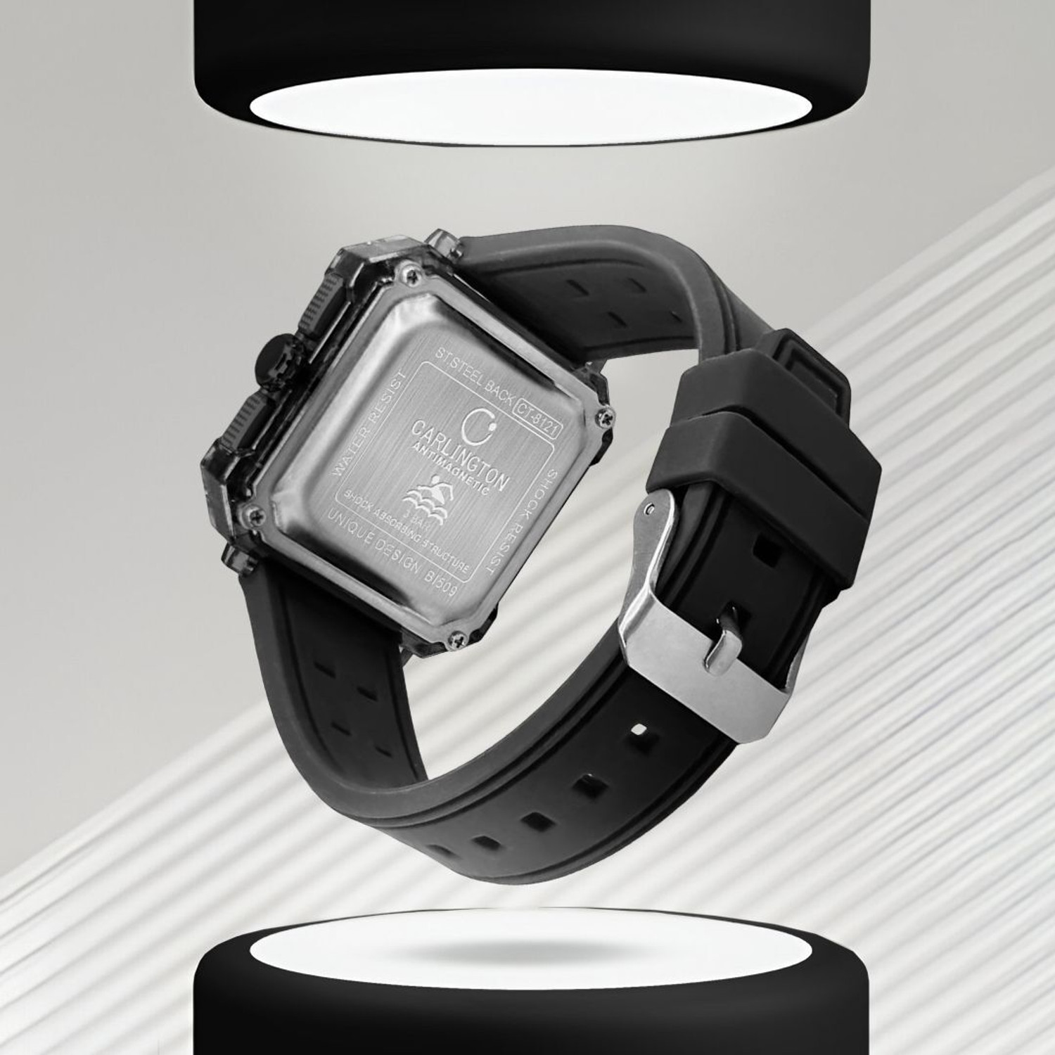 Image of Carlington CT 8121 Black Velocity Series Analog-Digital Watch - For Men