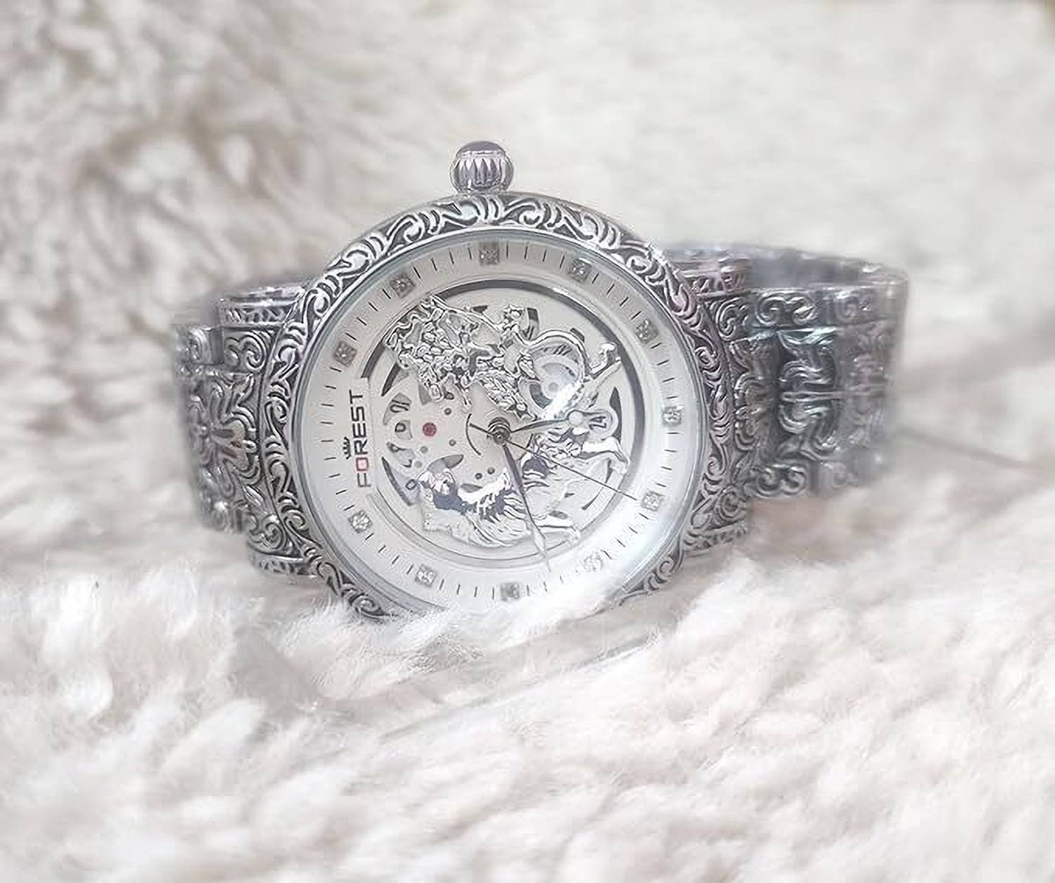 zyrowear Forest Luxury Lion Silver Men Watch - Image 5