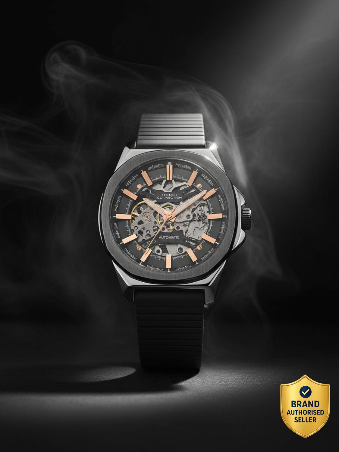 Image of French Connection Mechalume MECHALUME See Through Grey Round Dial | Men's Grey Automatic Watch Analog Watch - For Men