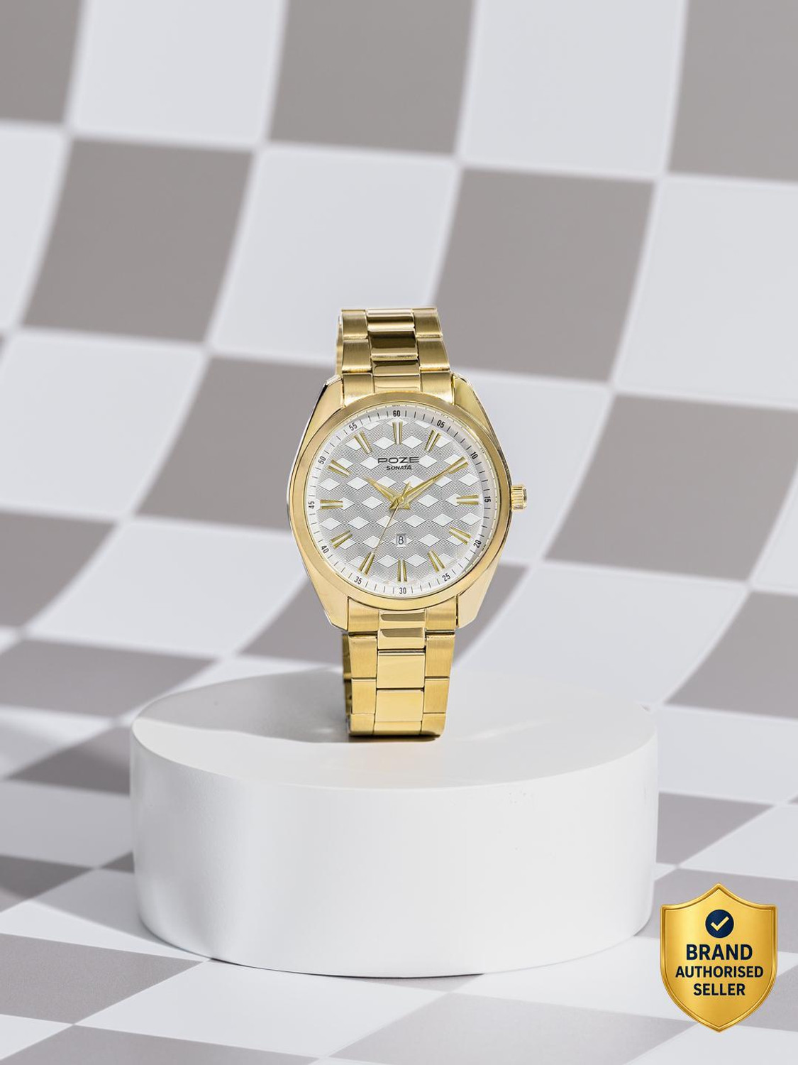 Image of SONATA drop 5 from Poze Sonata Poze Crisscross Coast Quartz Silver Round Dial Men's Watch Analog Watch - For Men